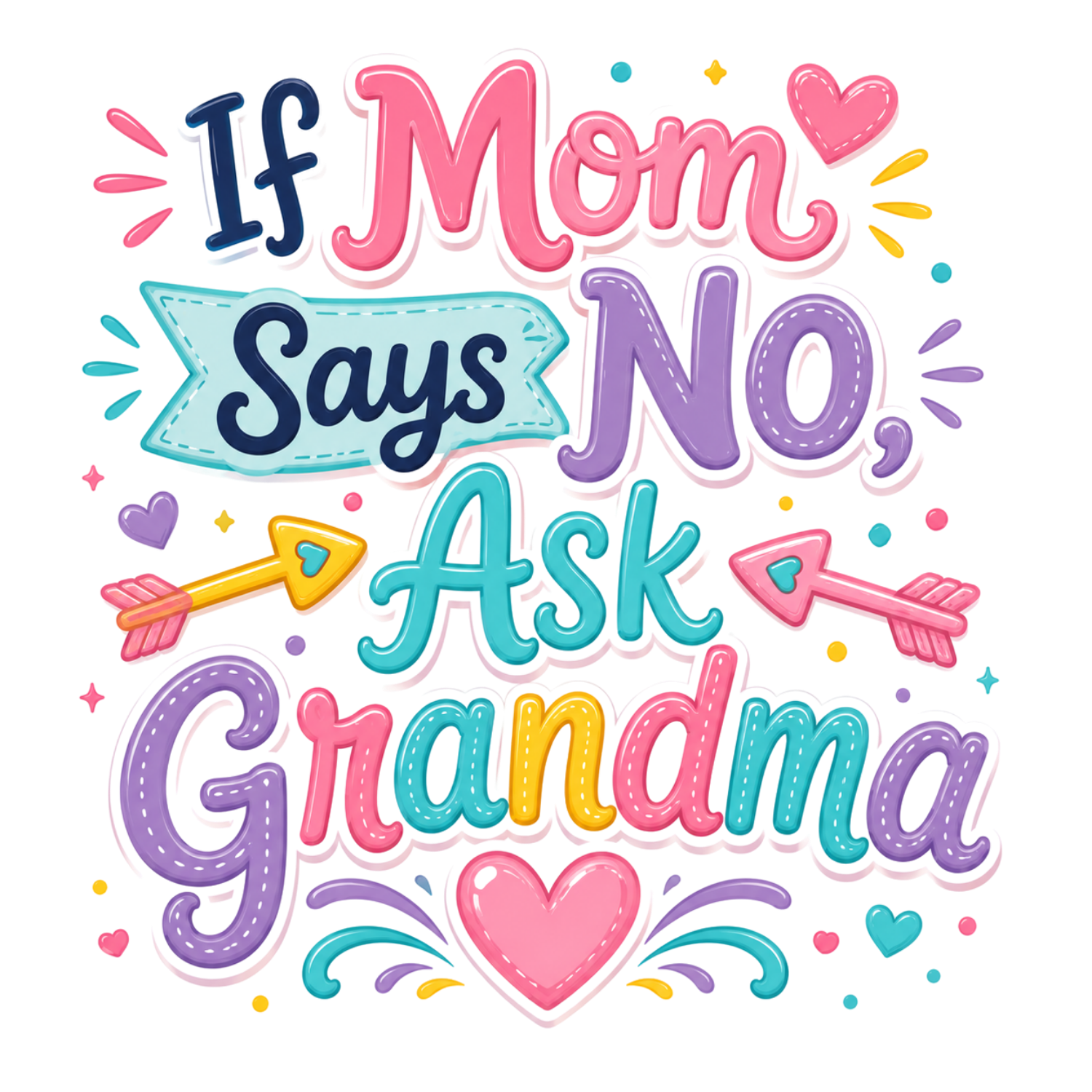 Ask Grandma When Mom Says No DTF Transfer