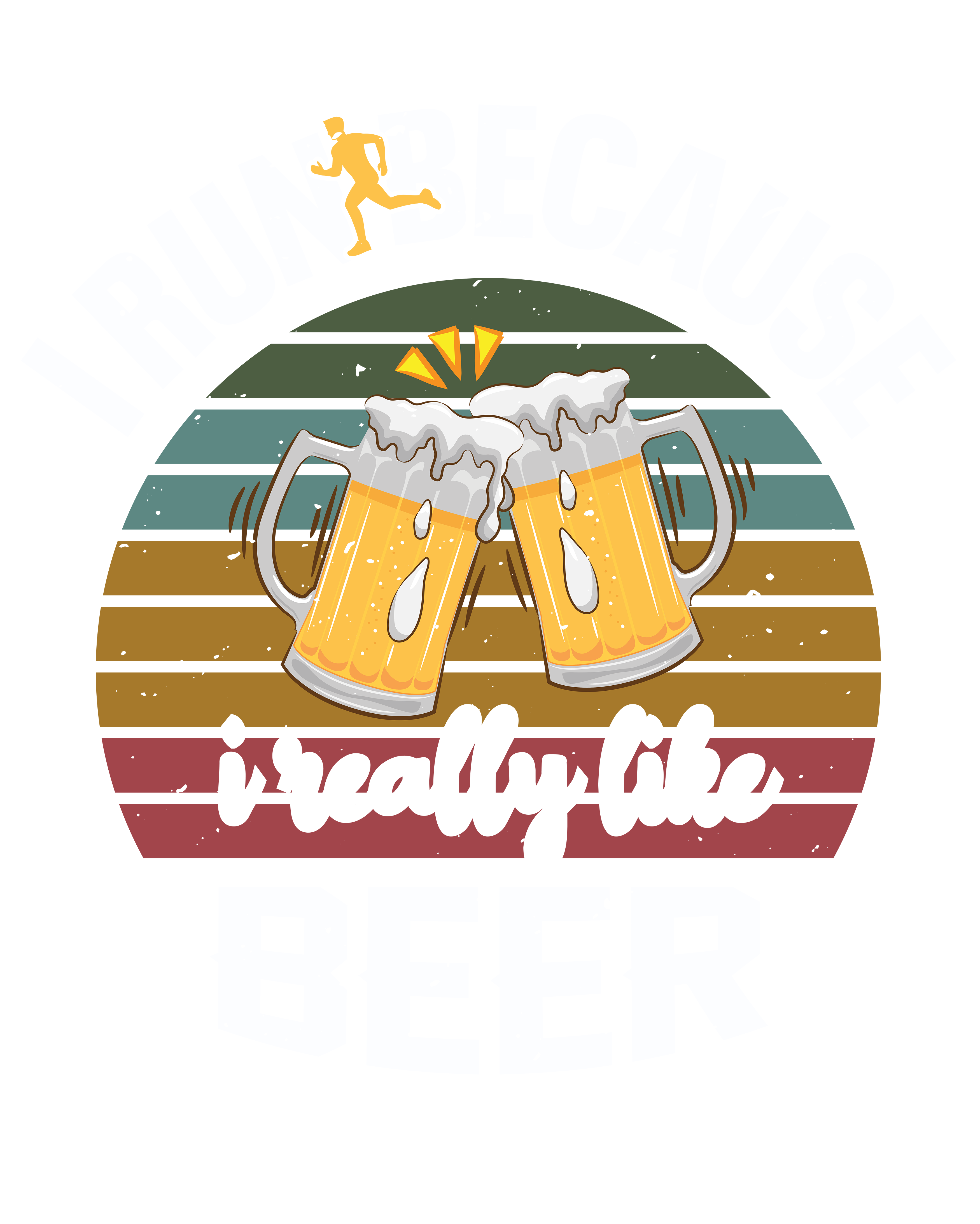 Running On Beer DTF Transfer