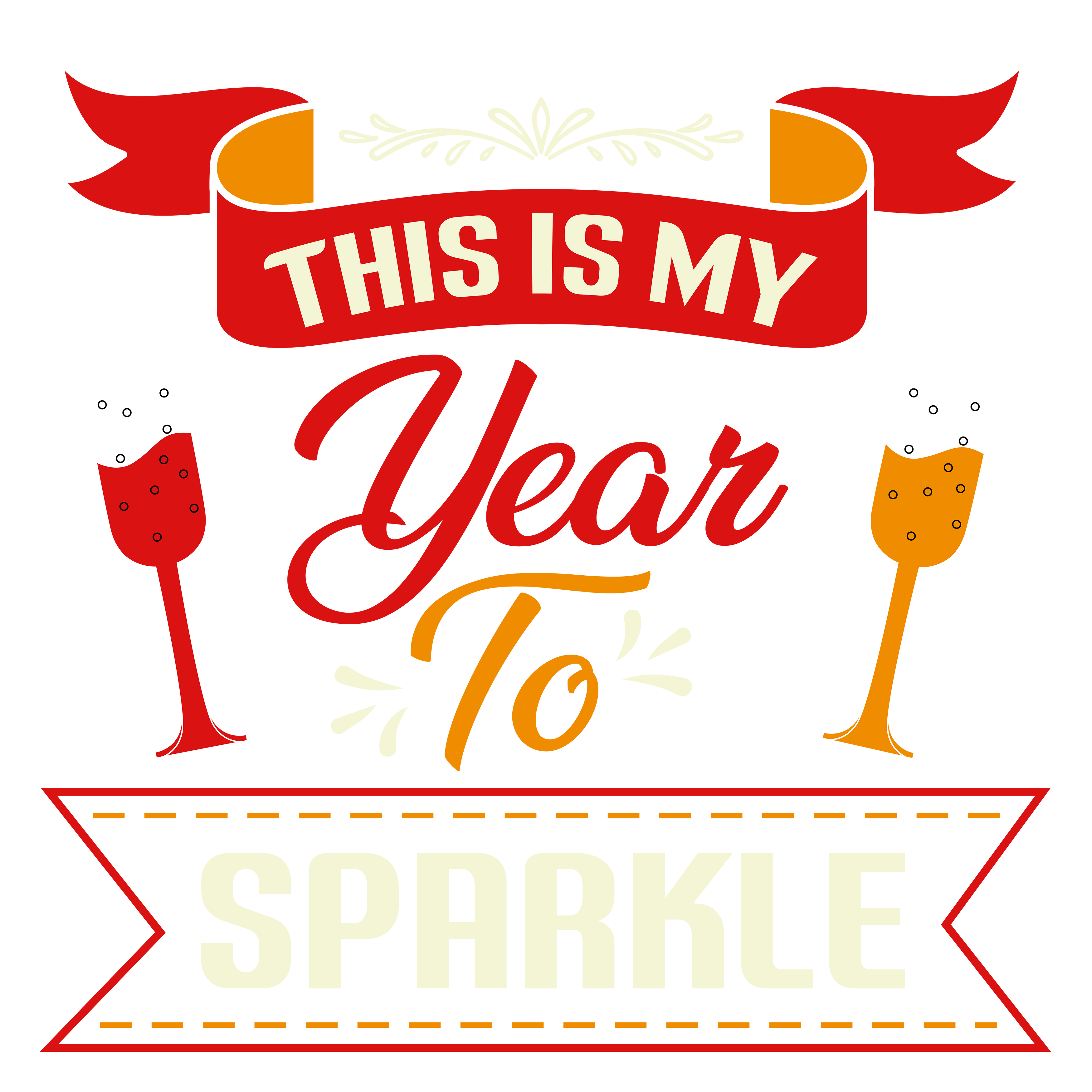 Year To Sparkle DTF Transfer