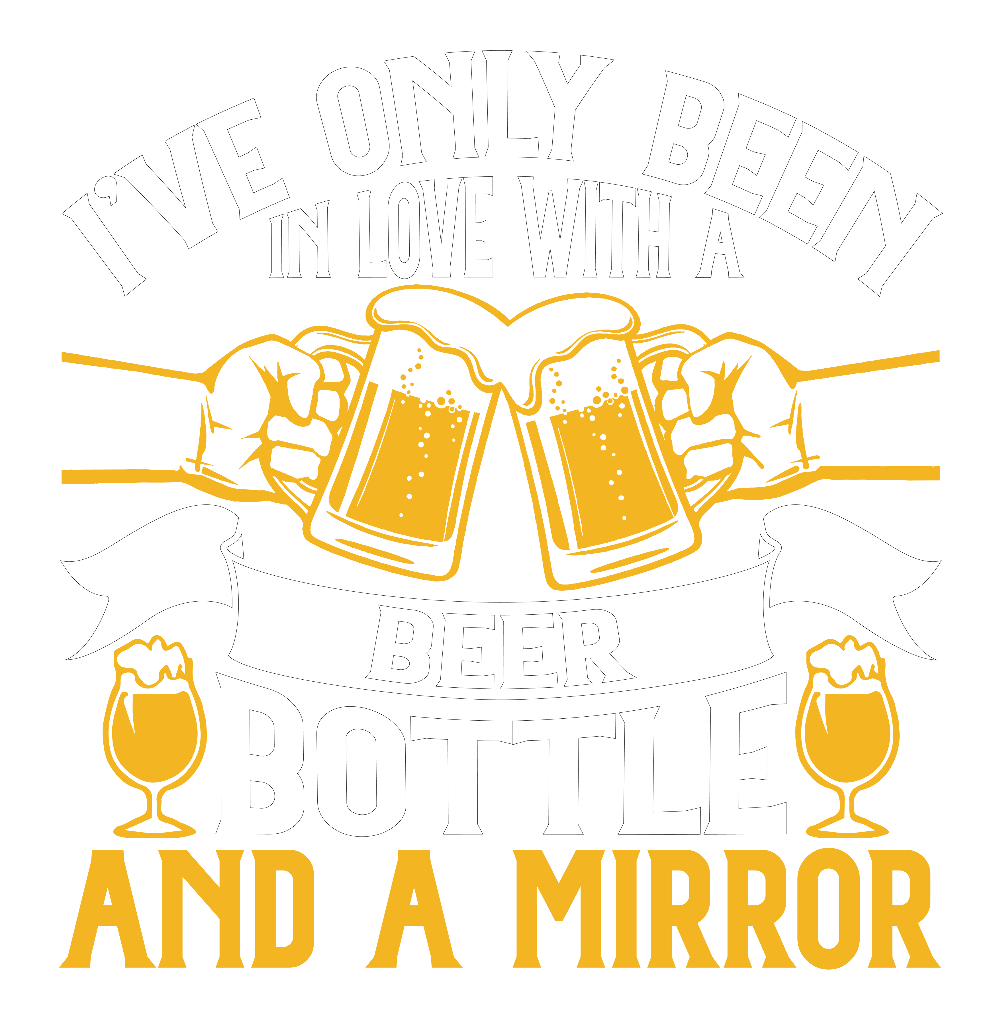 Beer Bottle And Mirror Love DTF Transfer