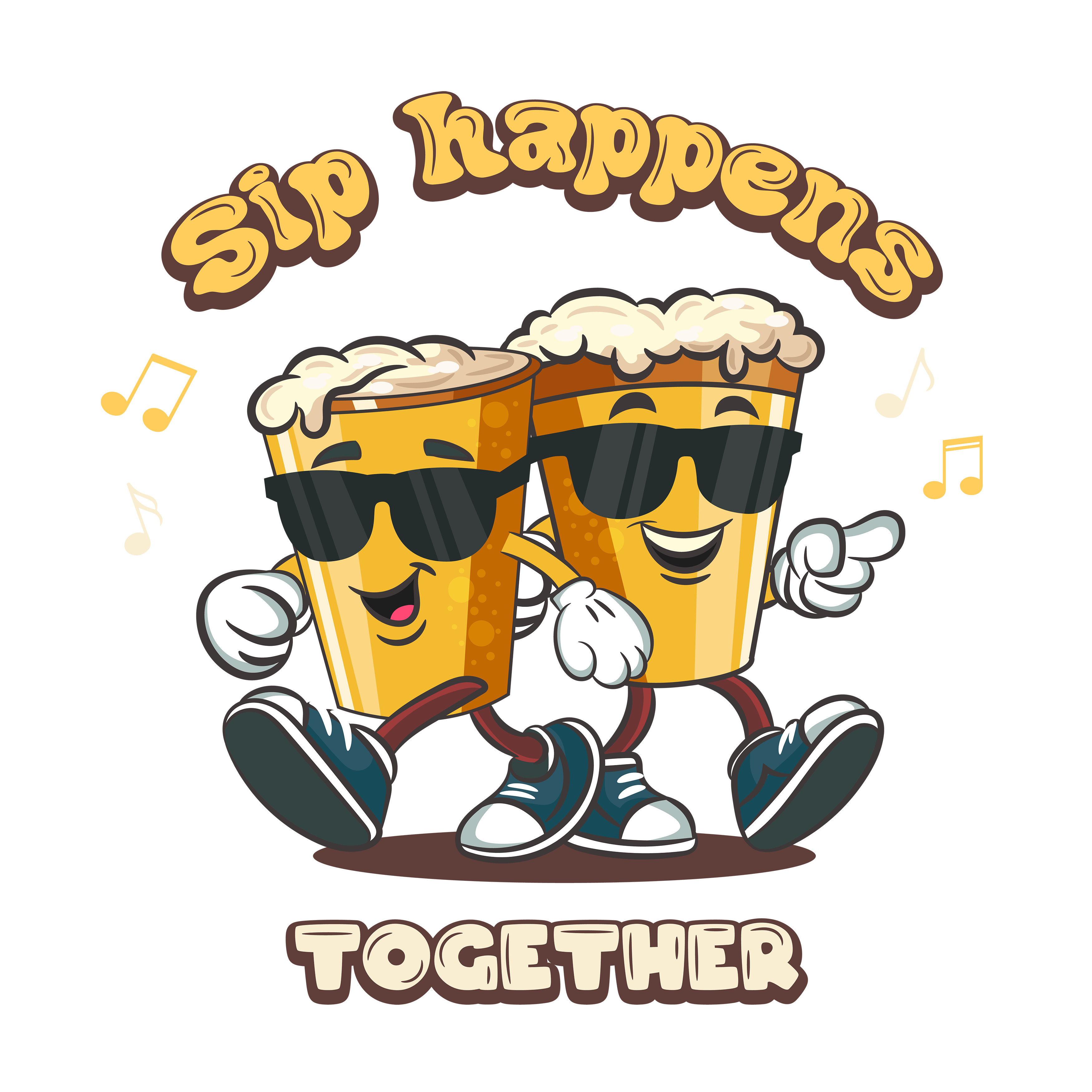 Beer Friends Together DTF Transfer