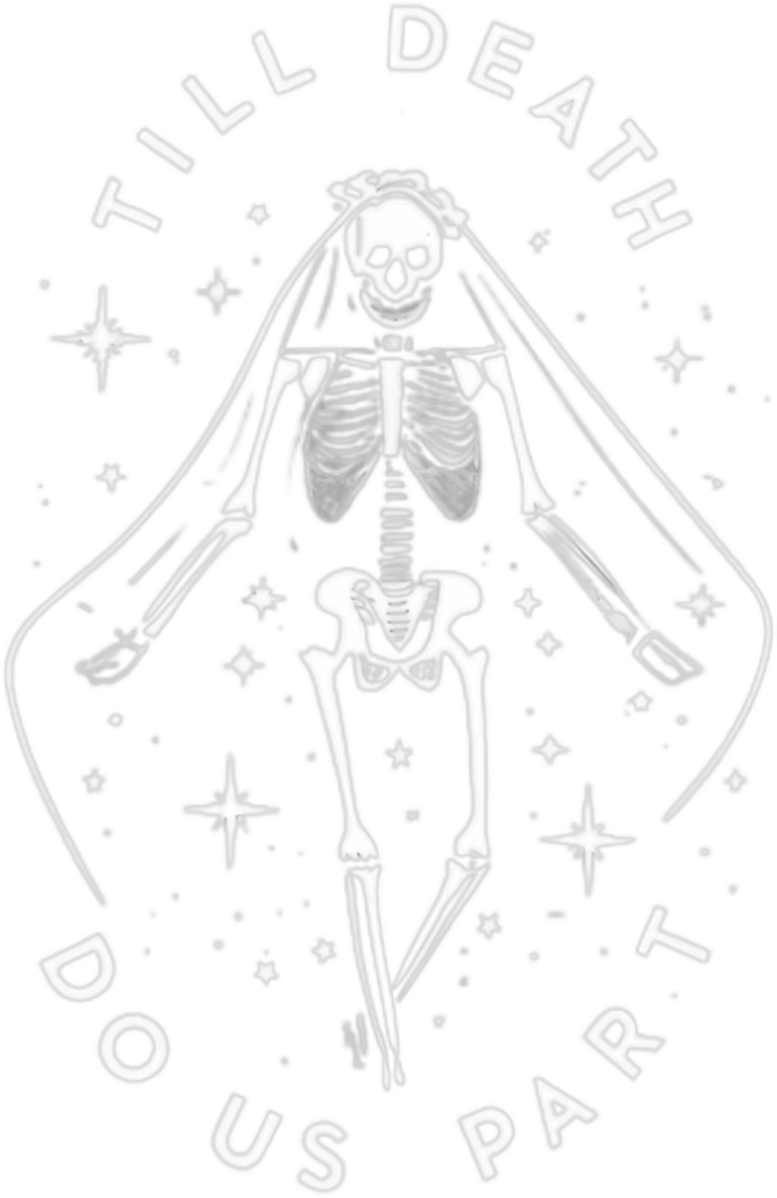 Till Death Do Us Part Skeleton Bride DTF Transfer