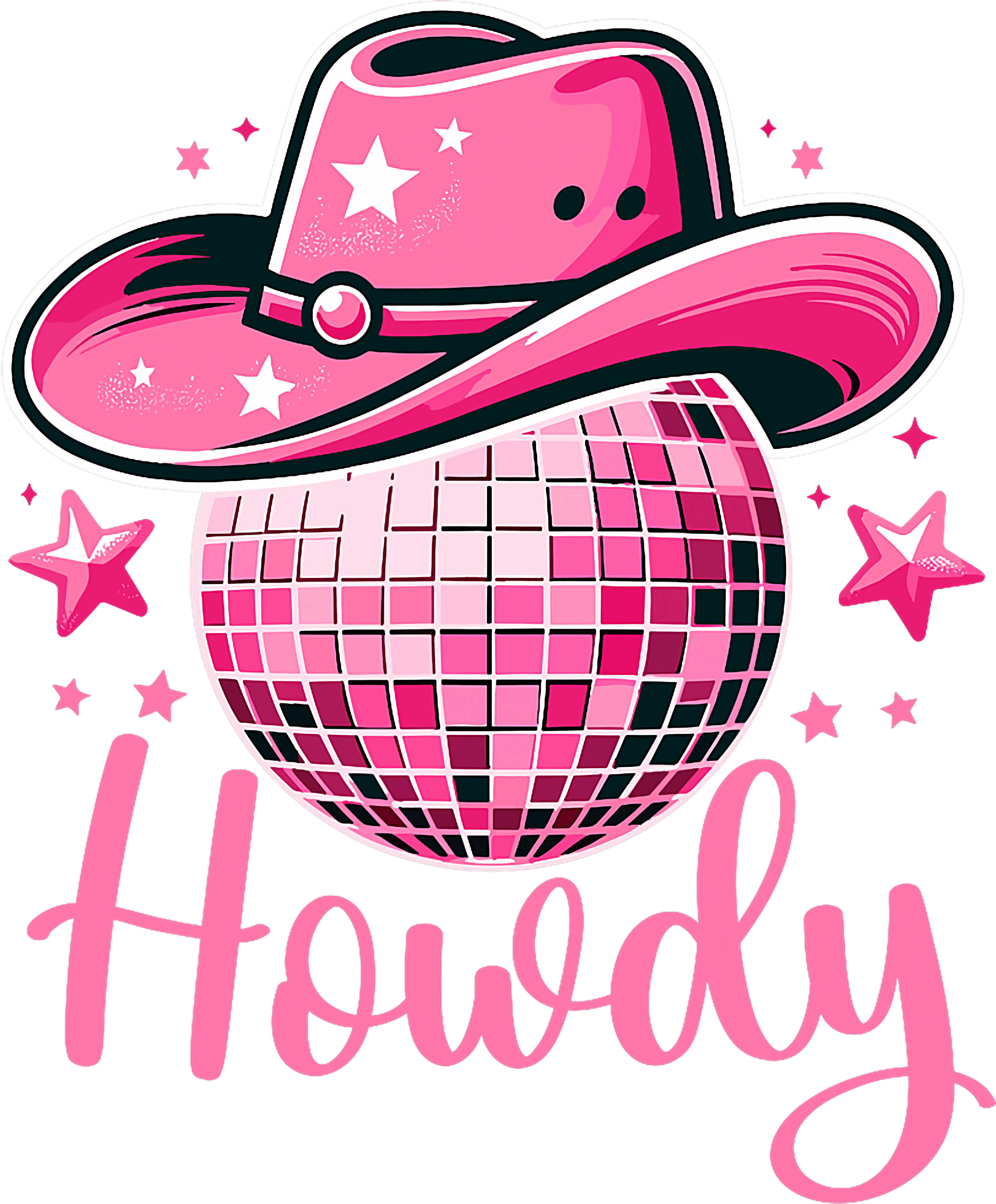 Howdy Pink Cowgirl Hat DTF Transfer