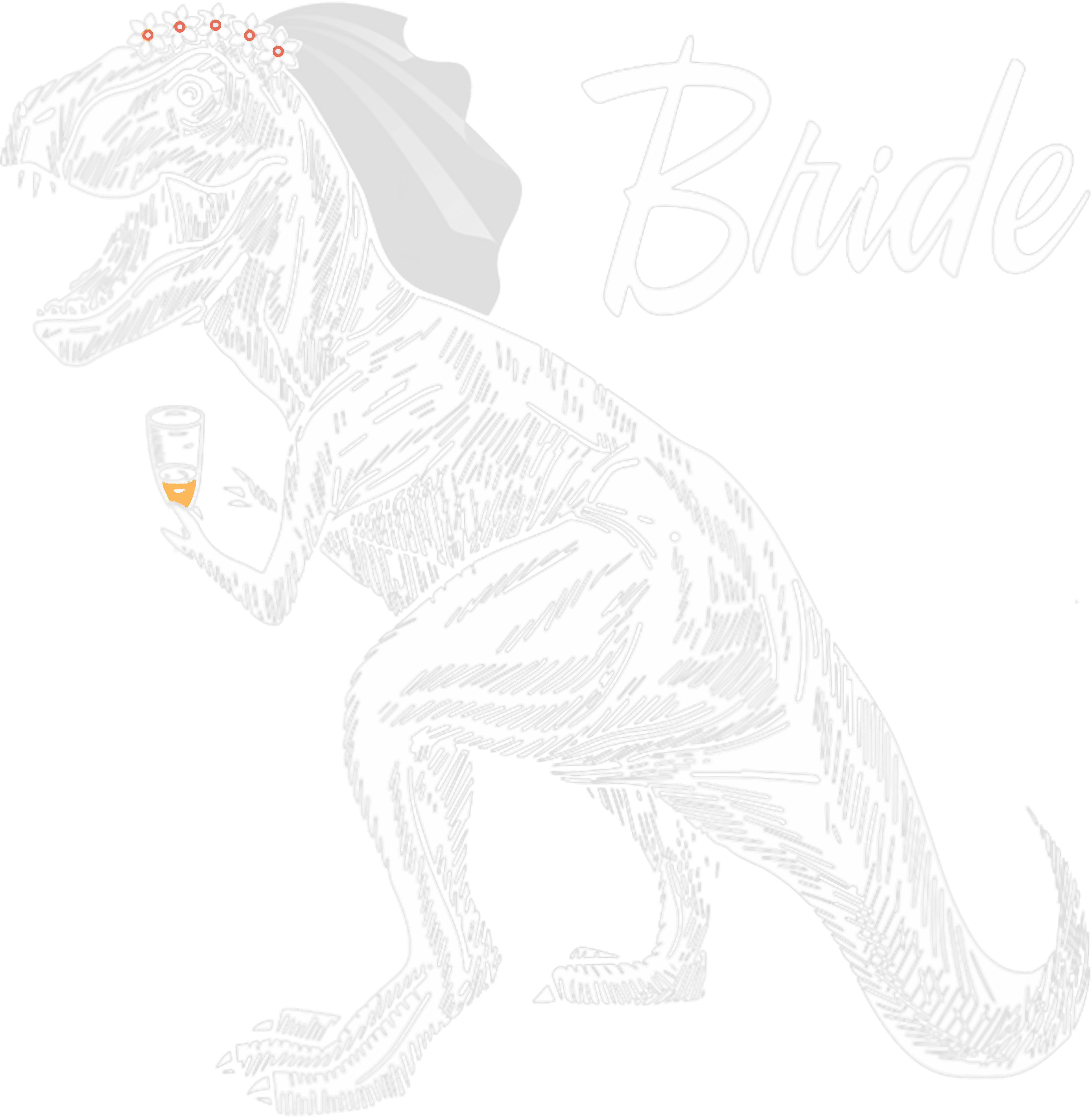 Bride T Rex Dinosaur DTF Transfer