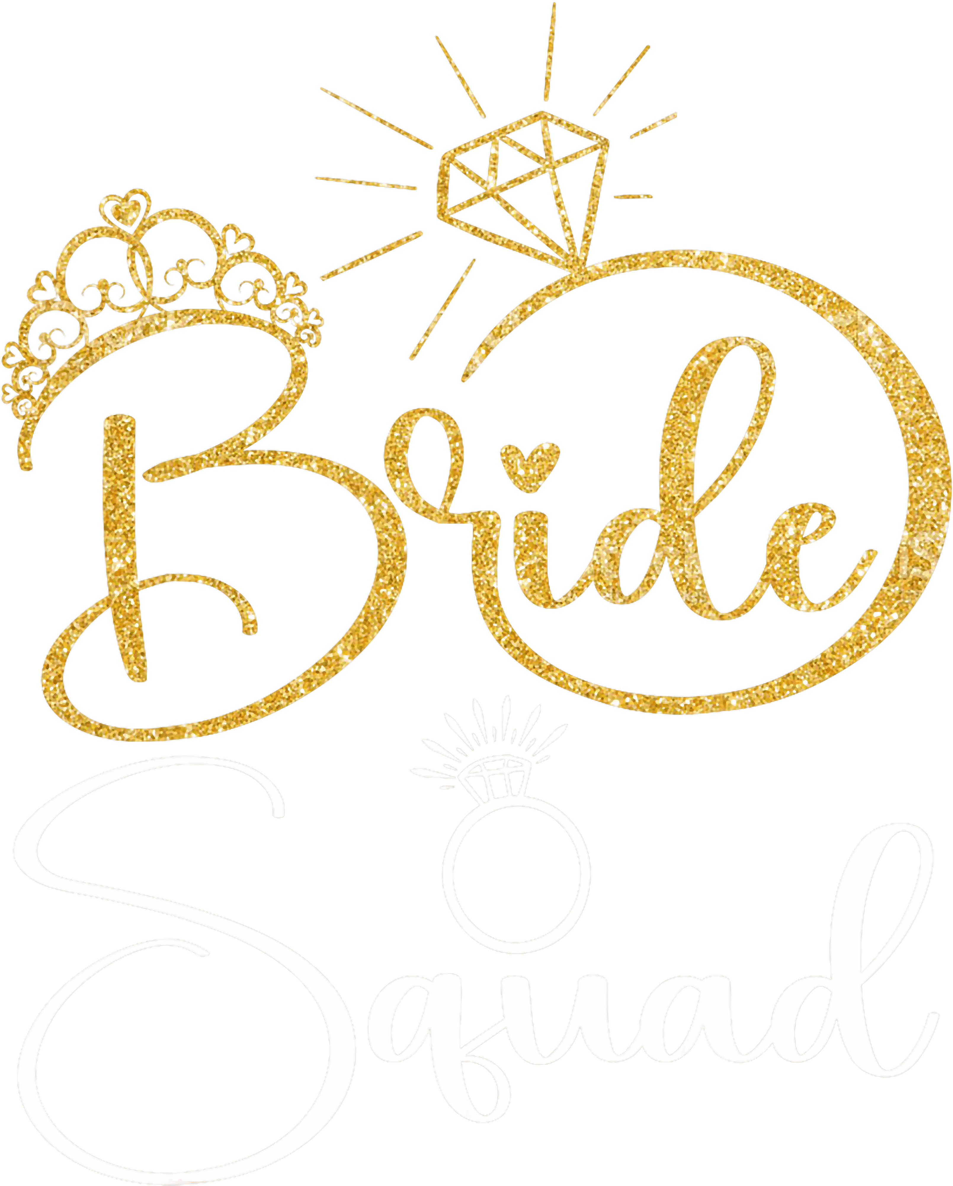 Bride Squad Gold Glitter DTF Transfer