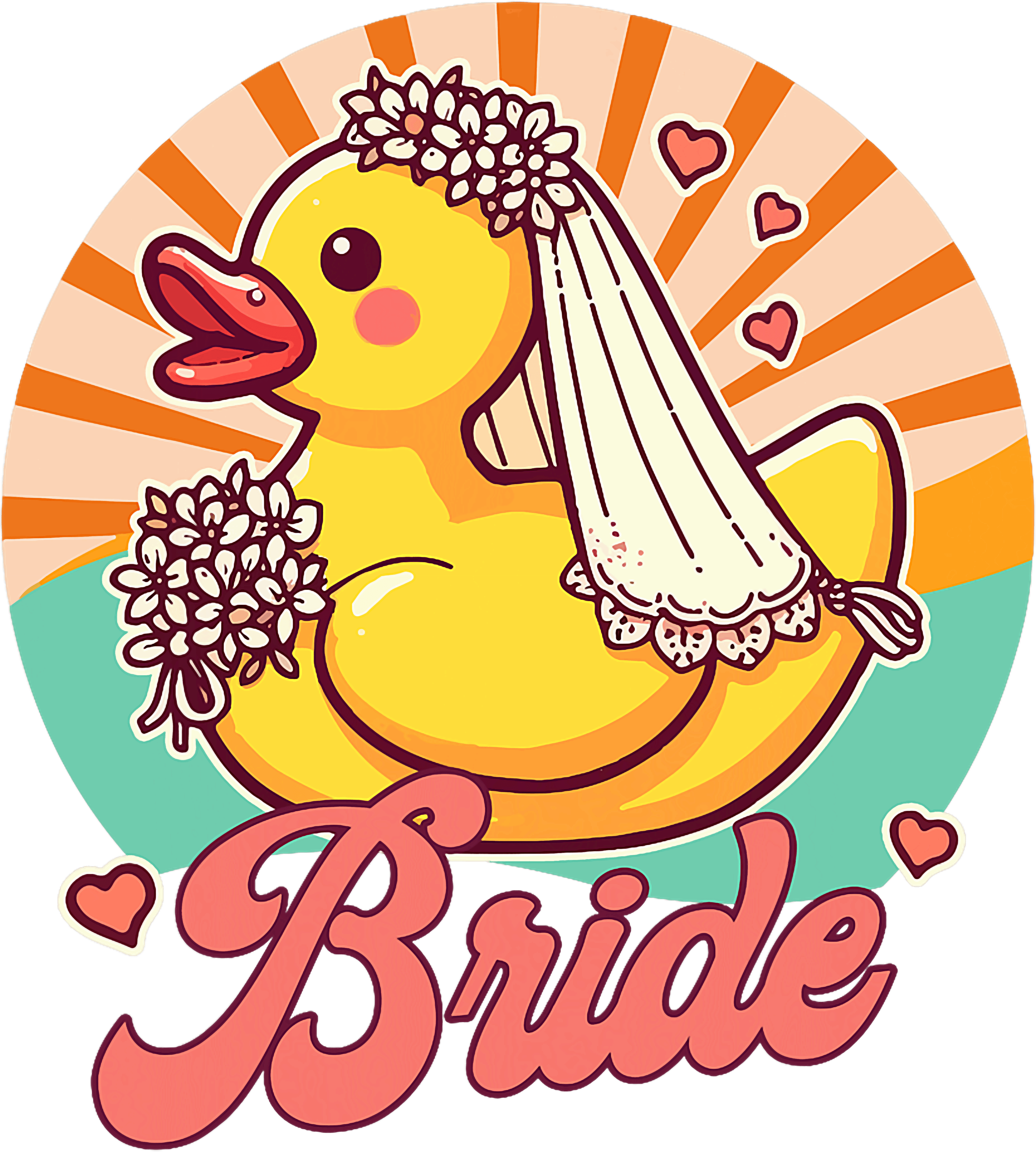 Bride Cute Rubber Duck DTF Transfer