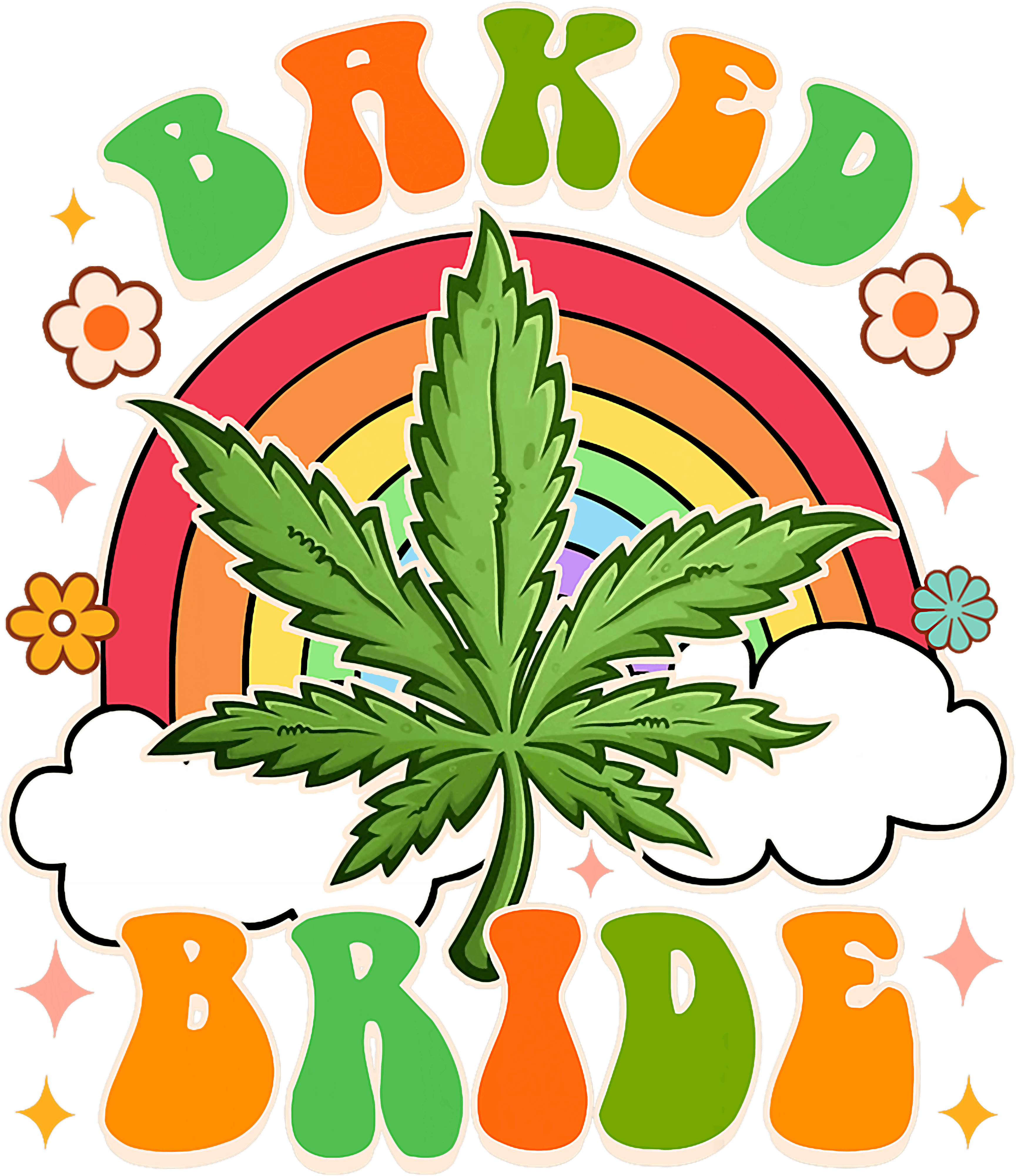 Baked Bride Cannabis Leaf DTF Transfer