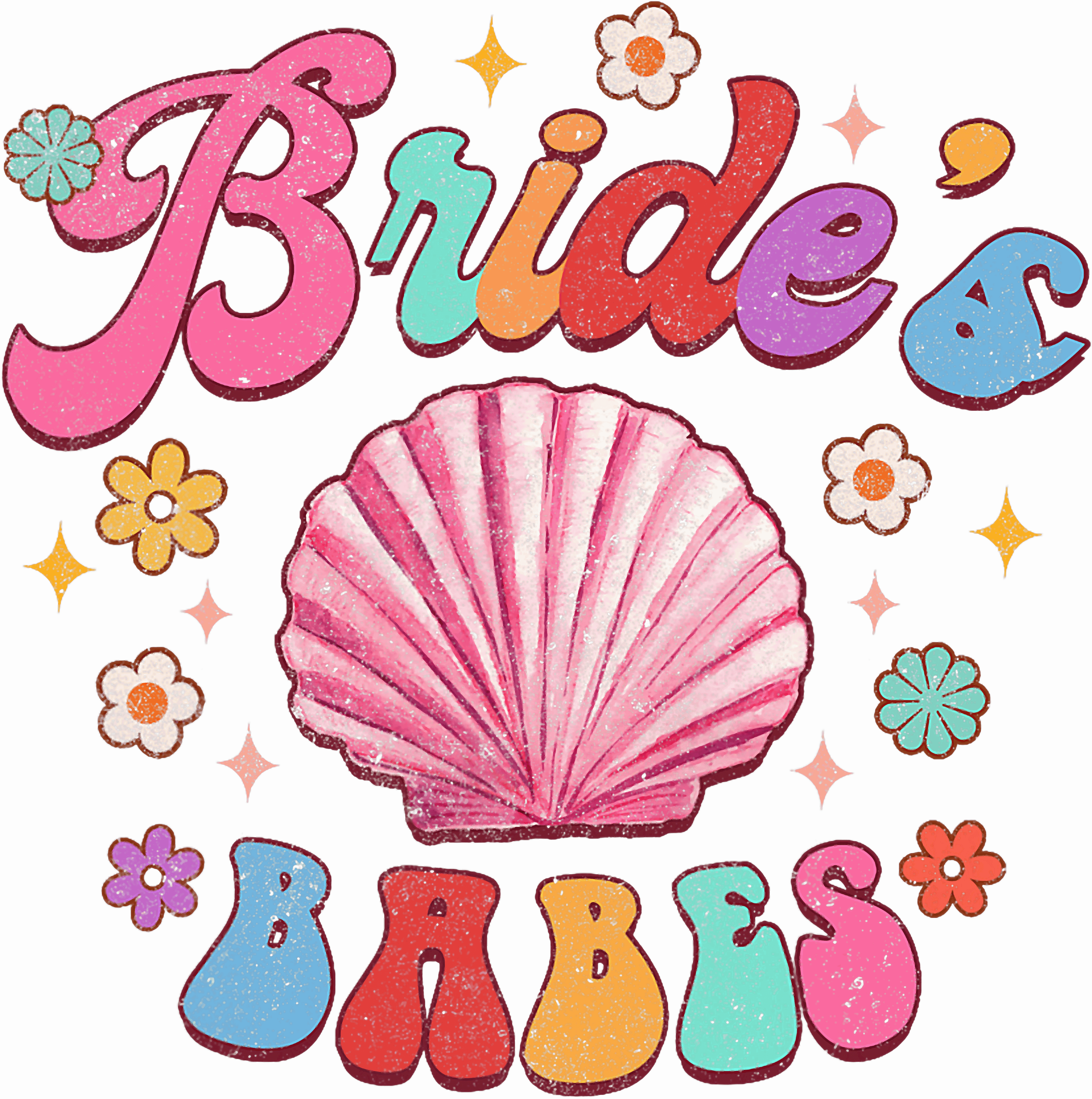 Bride Babes Retro Colorful DTF Transfer