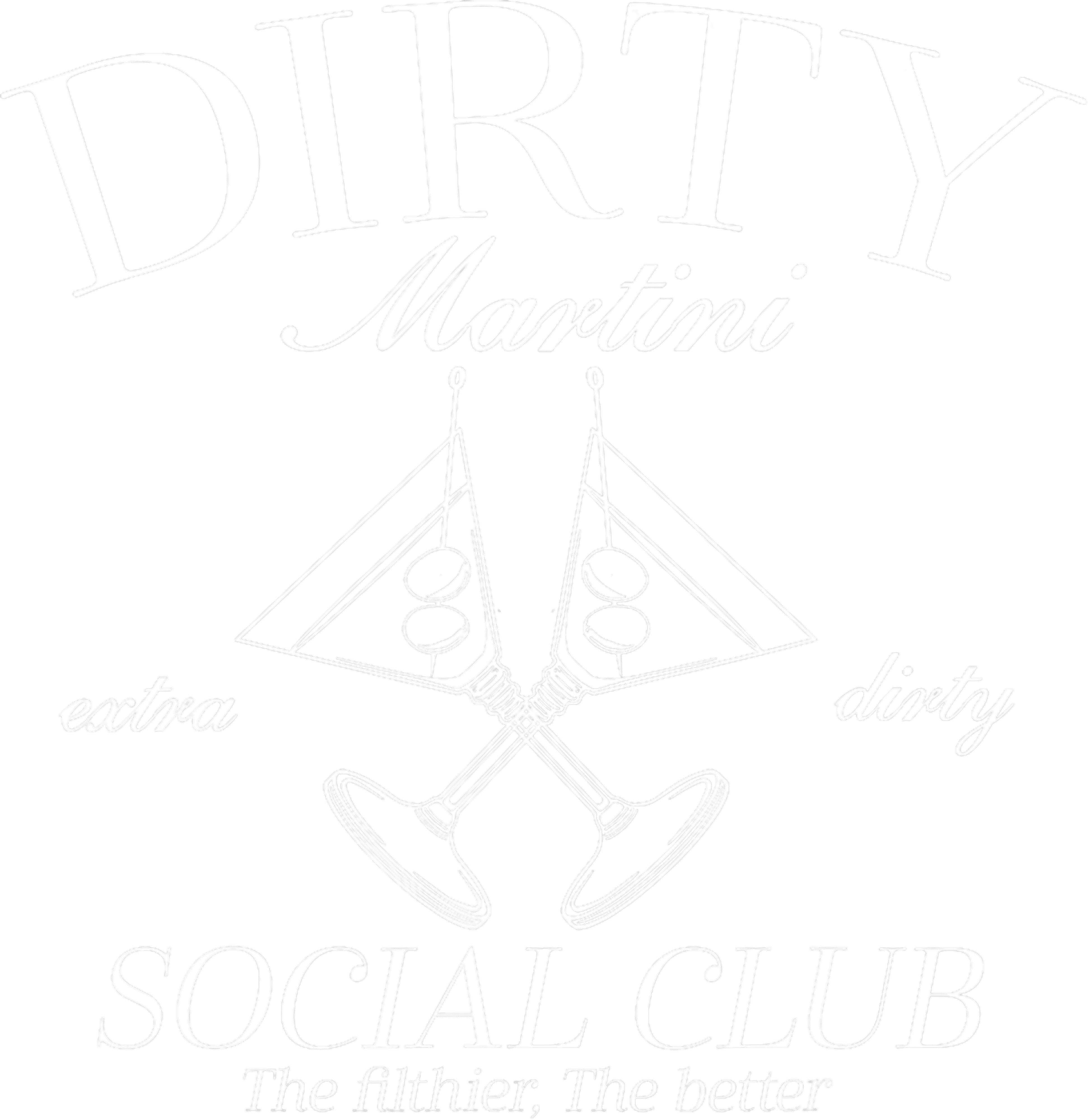 Dirty Martini Social Club Martini Glasses DTF Transfer
