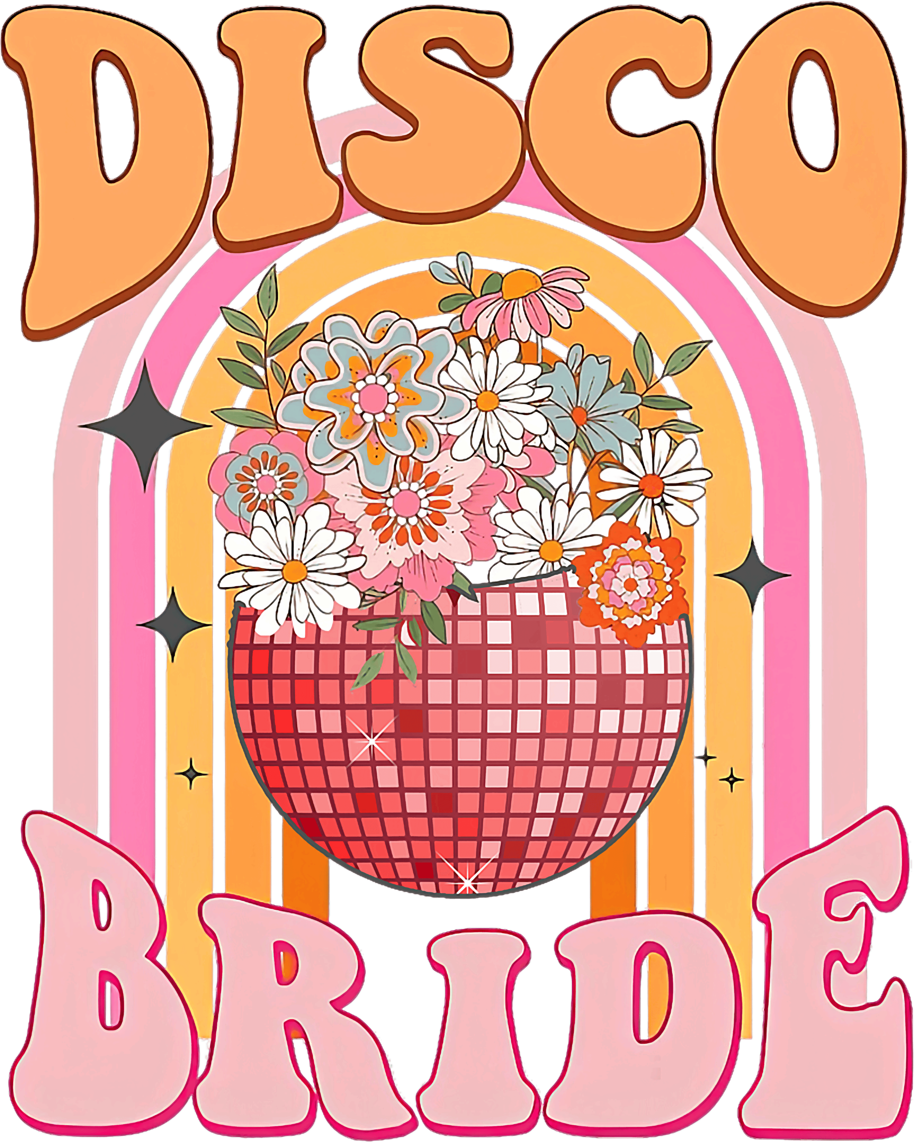 Disco Bride Retro Disco Ball DTF Transfer