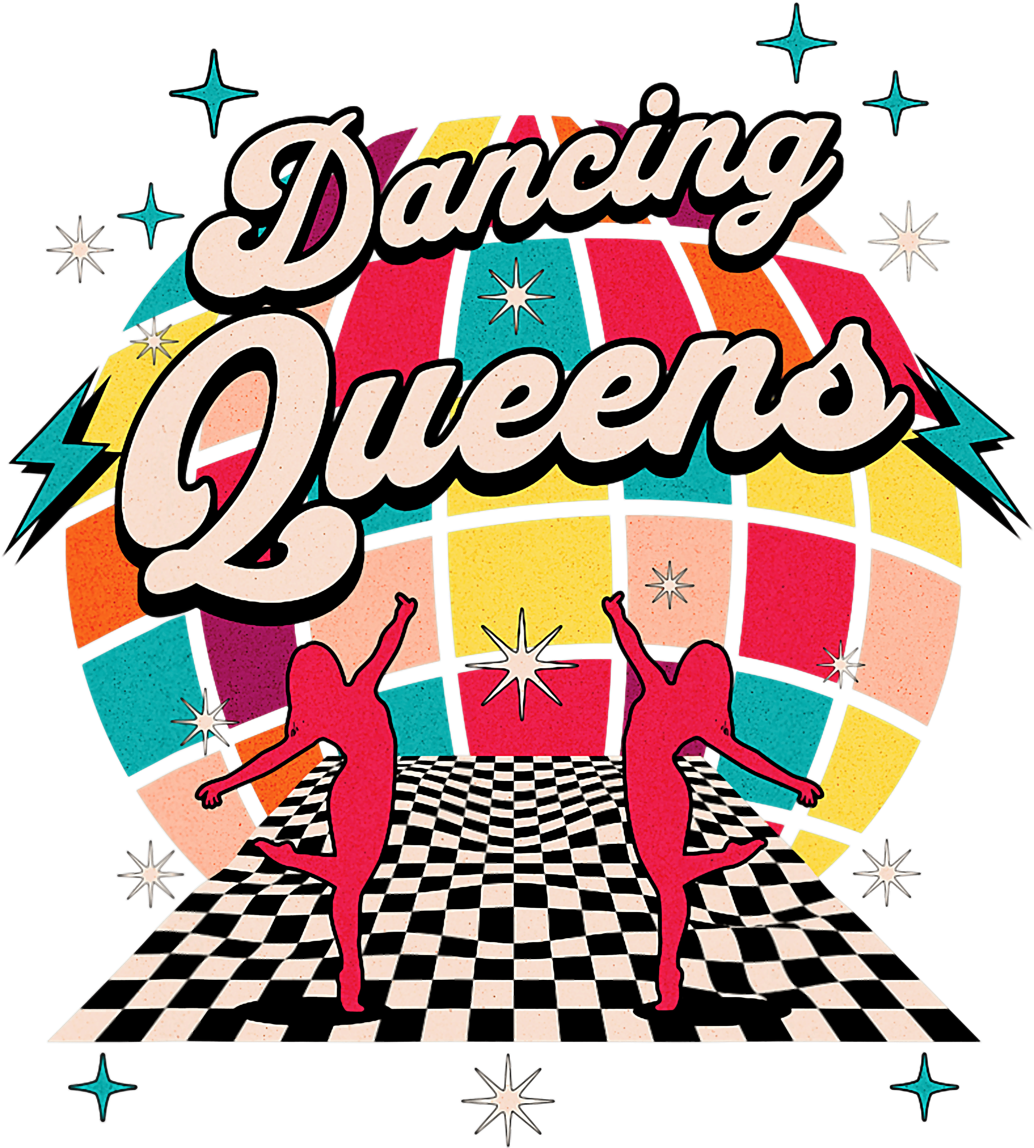 Dancing Queens Retro Disco DTF Transfer