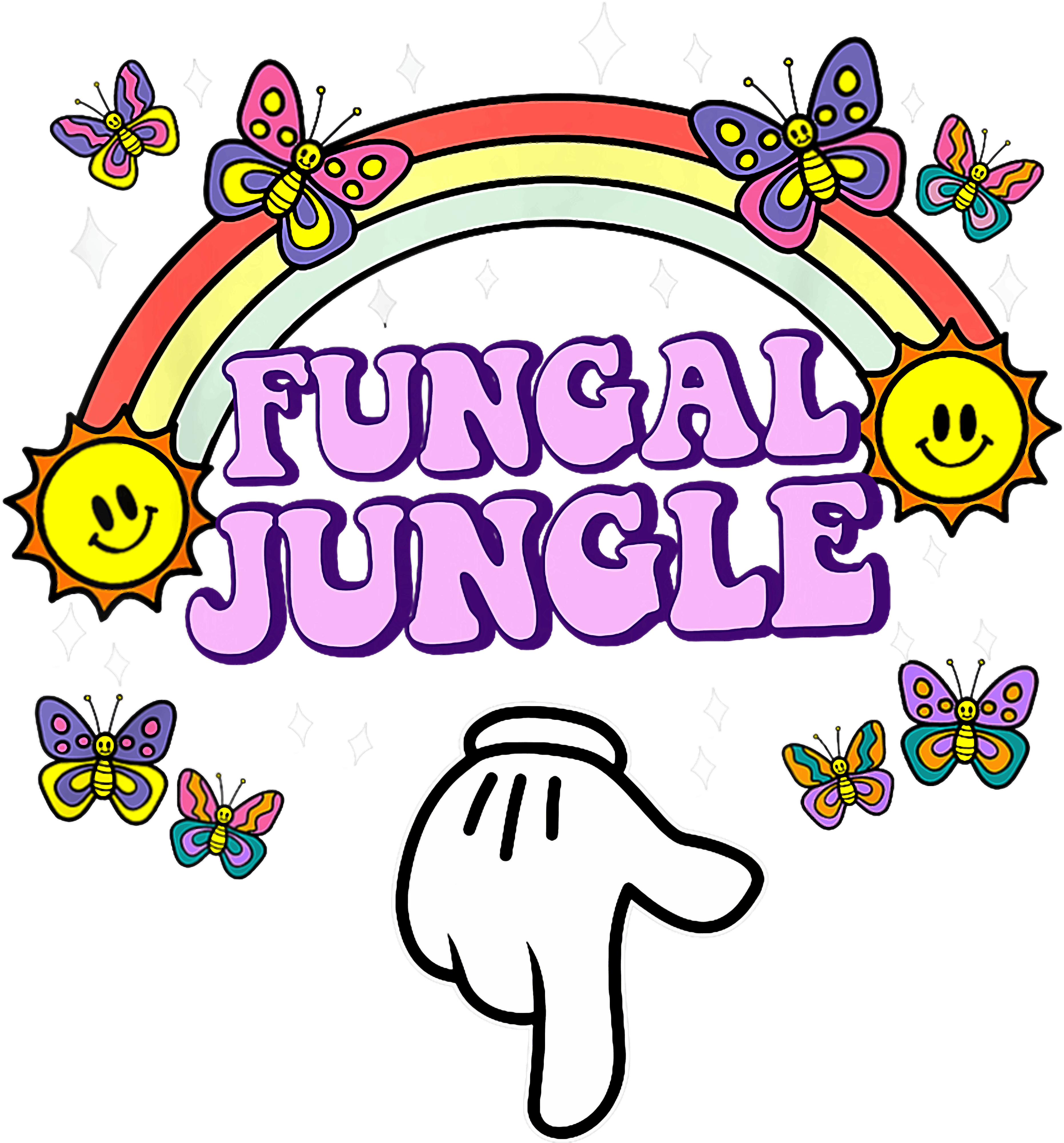 Fungal Jungle Whimsical Retro DTF Transfer