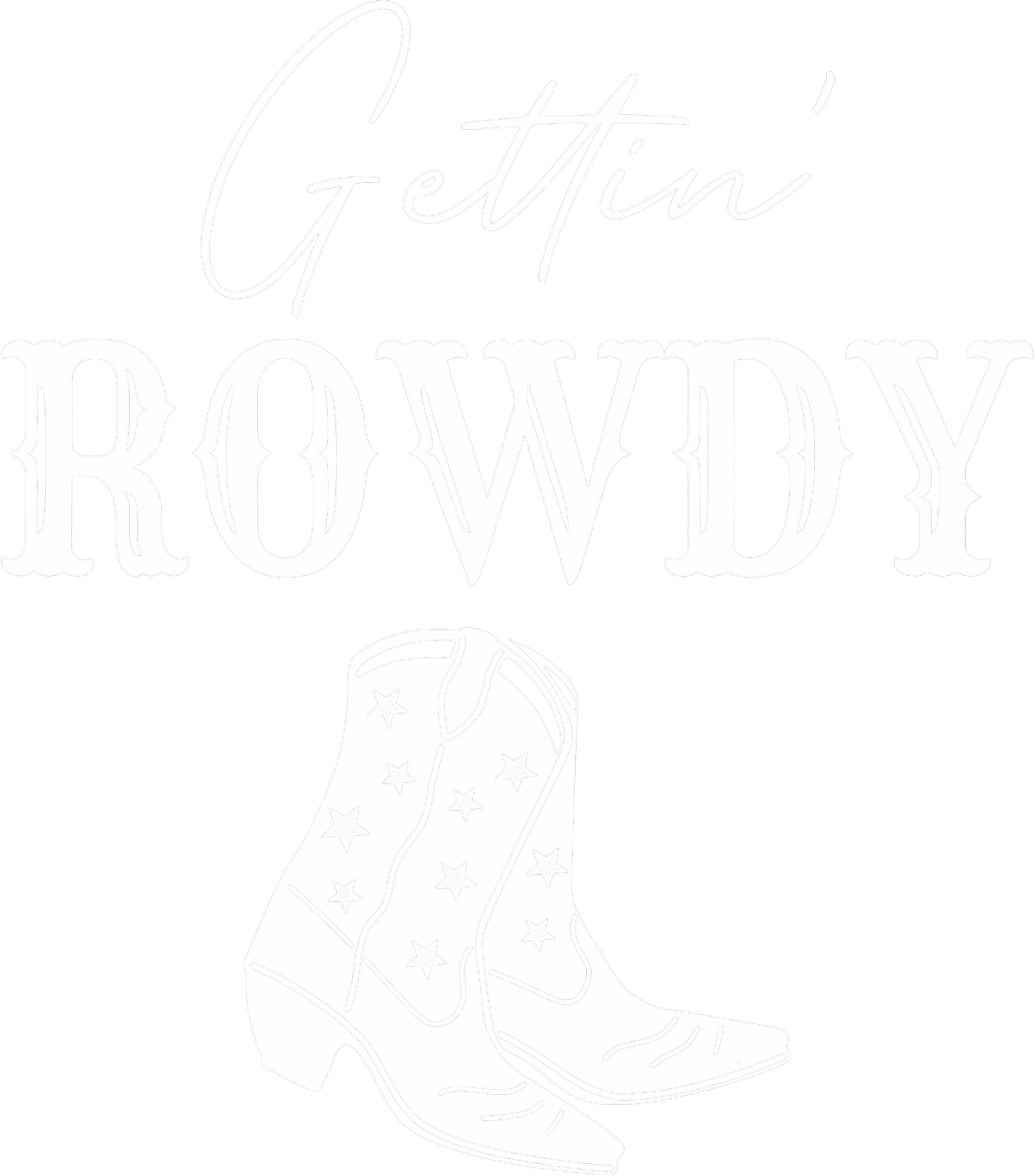 Gettin Rowdy Western Longhorn Skull DTF Transfer