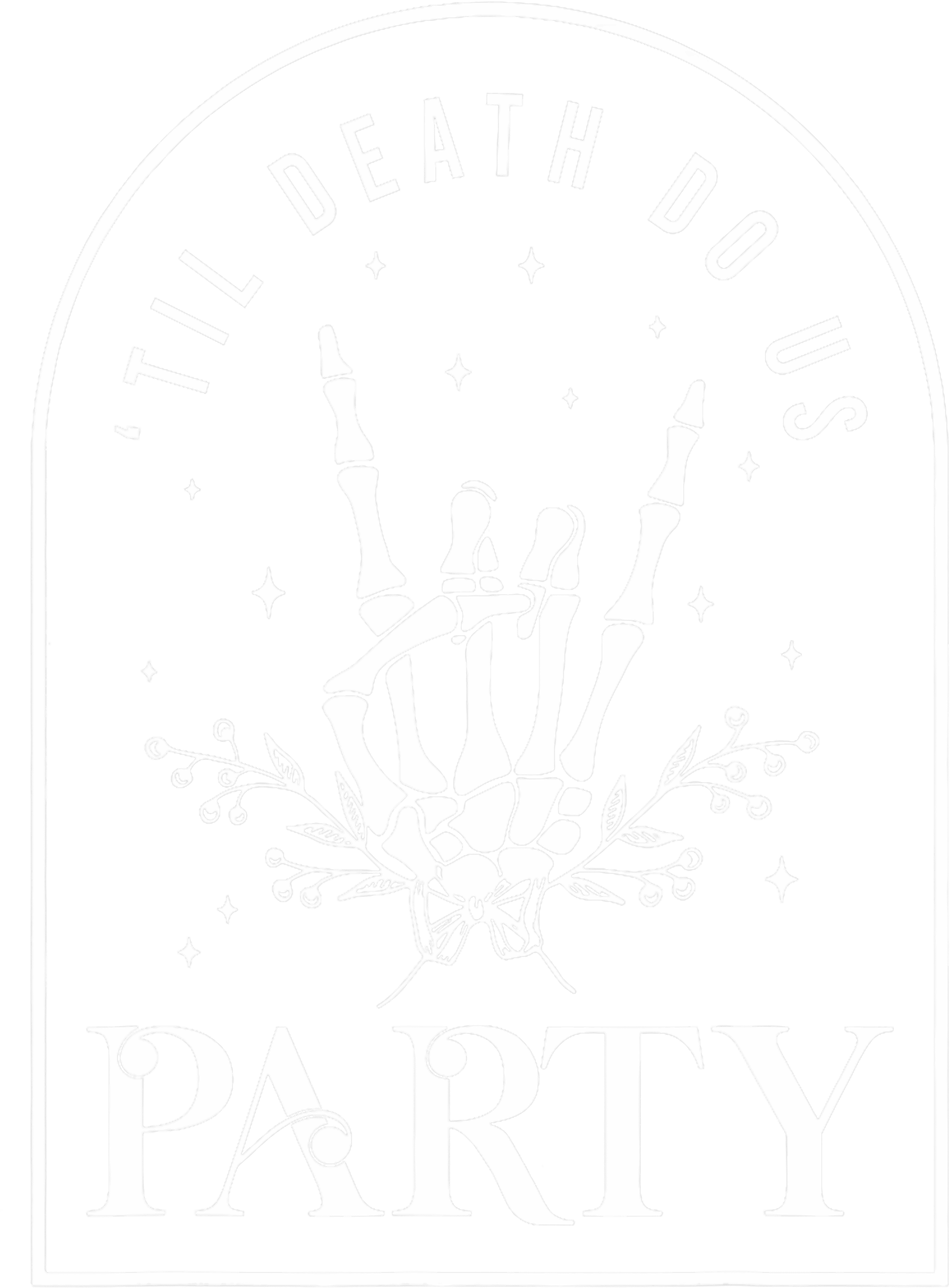 Til Death Do Us Party Skeleton Hand Rock DTF Transfer