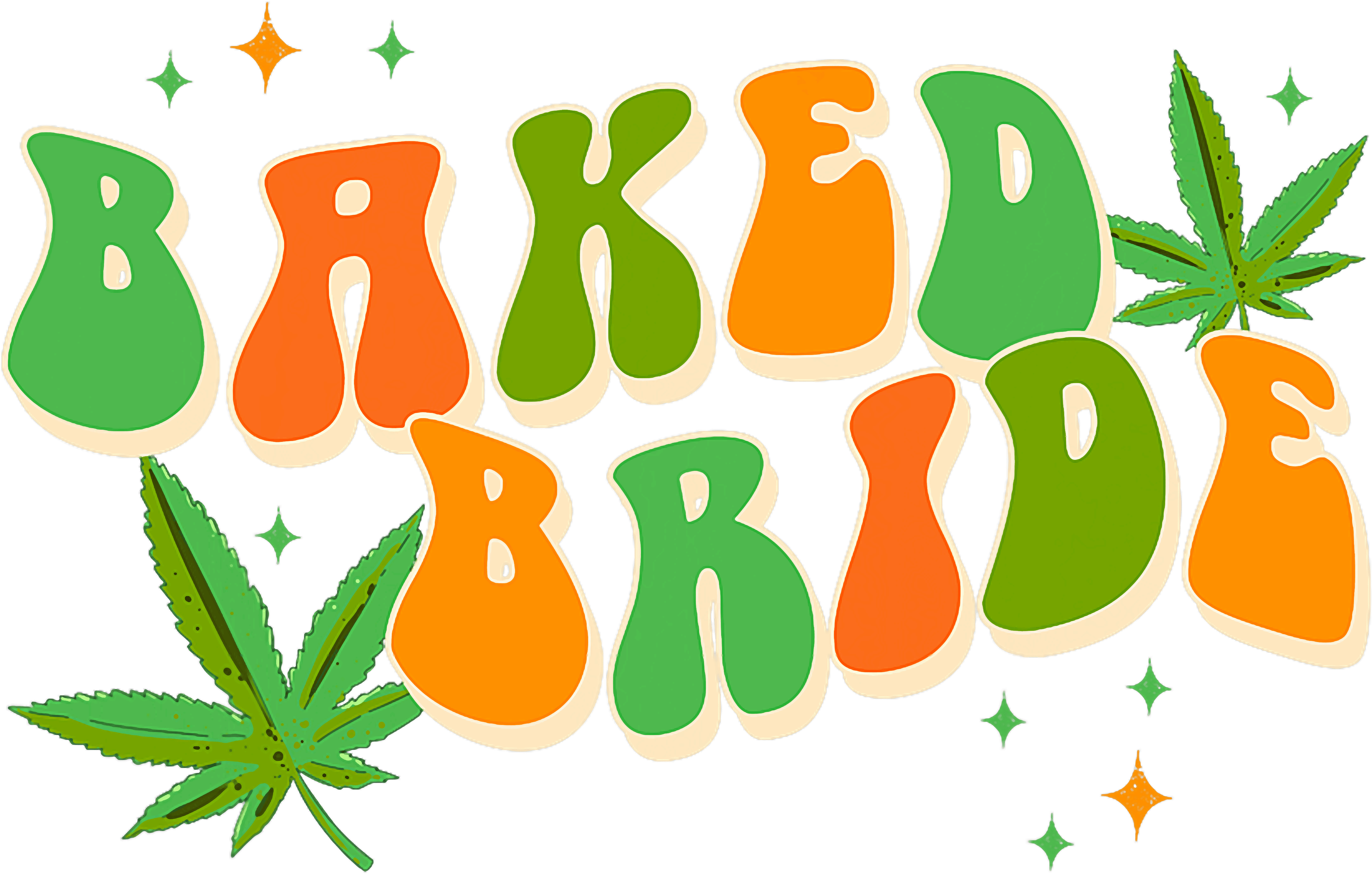 Baked Bride Retro Cannabis DTF Transfer