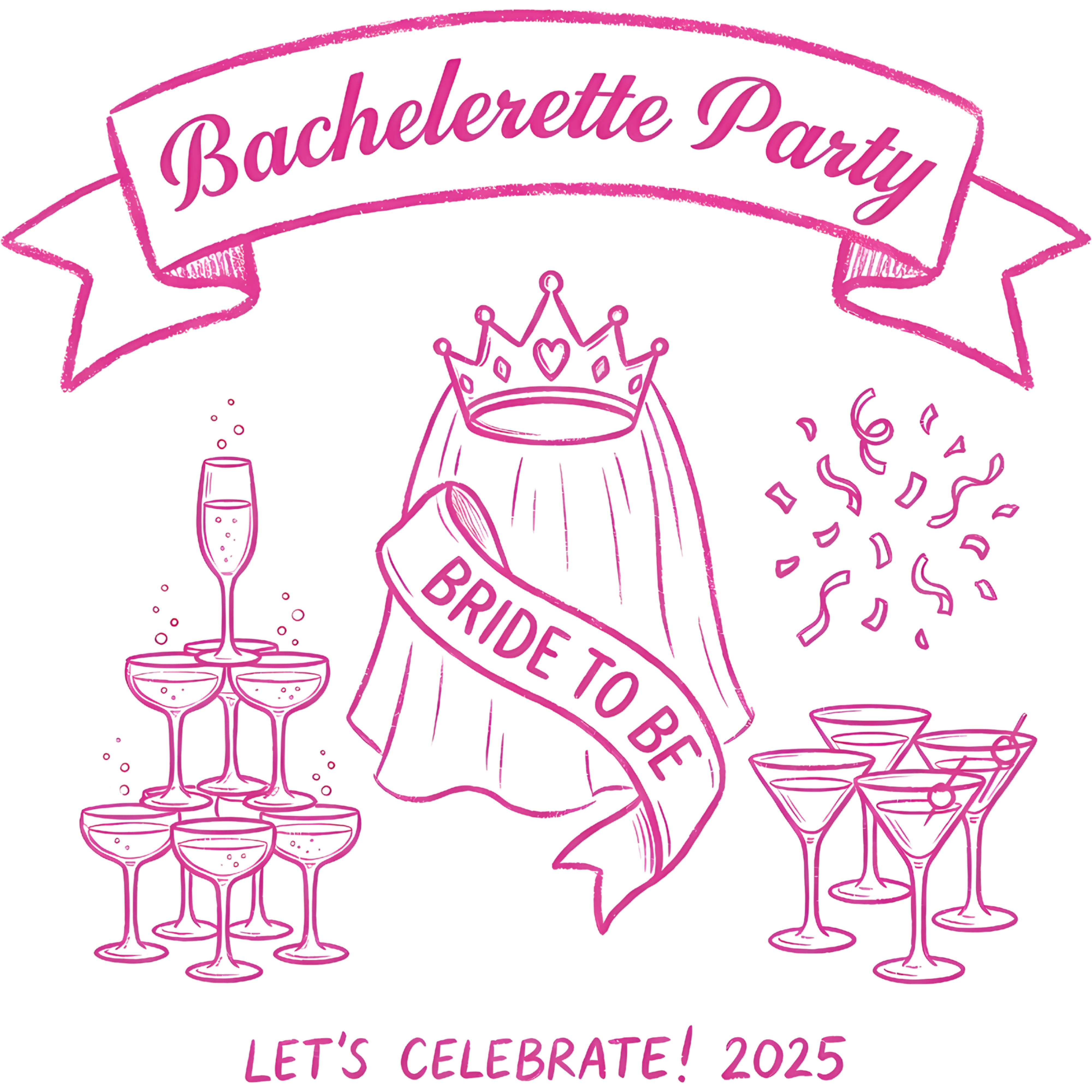 Bride To Be Champagne Party DTF Transfer