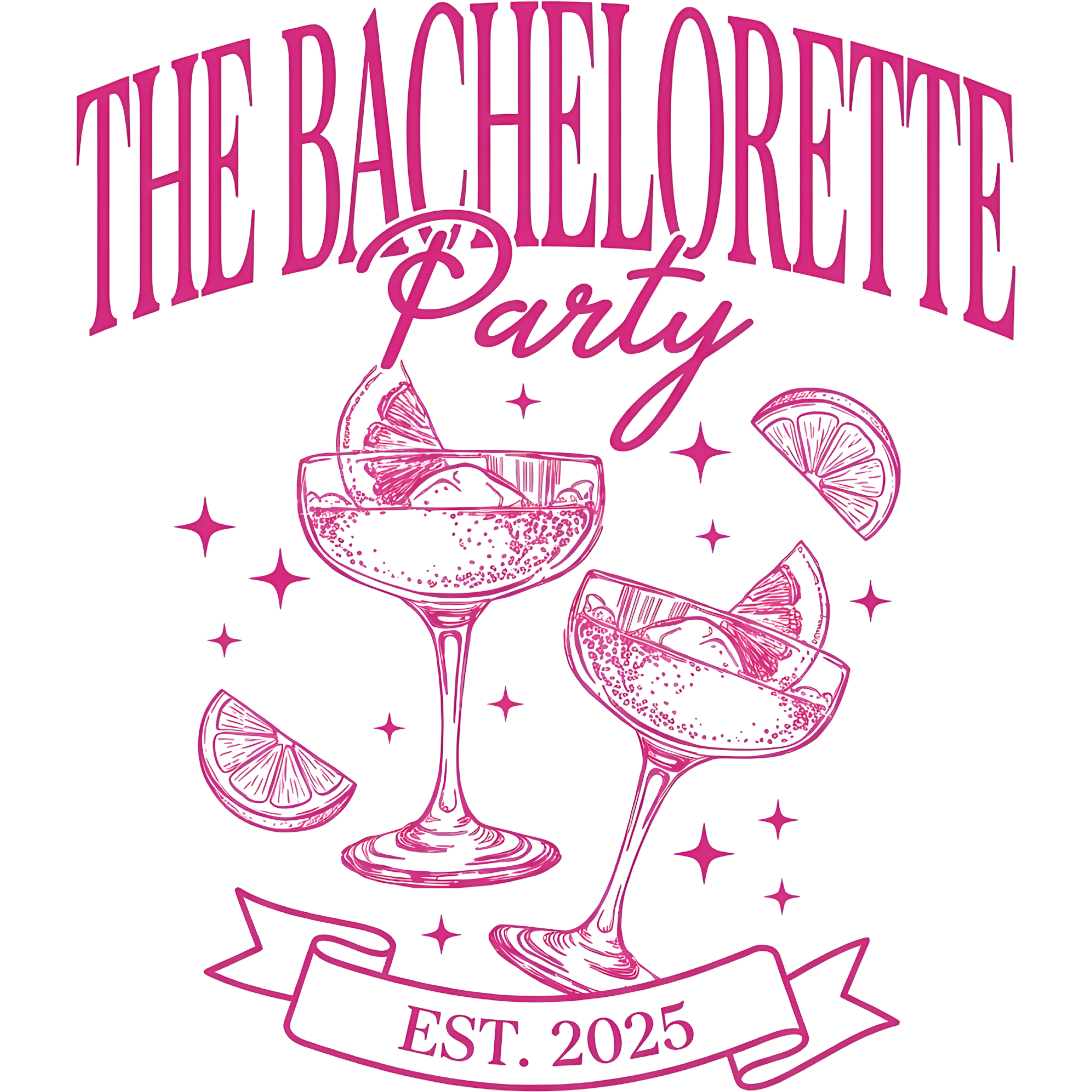 Pink Citrus Cocktail Party DTF Transfer
