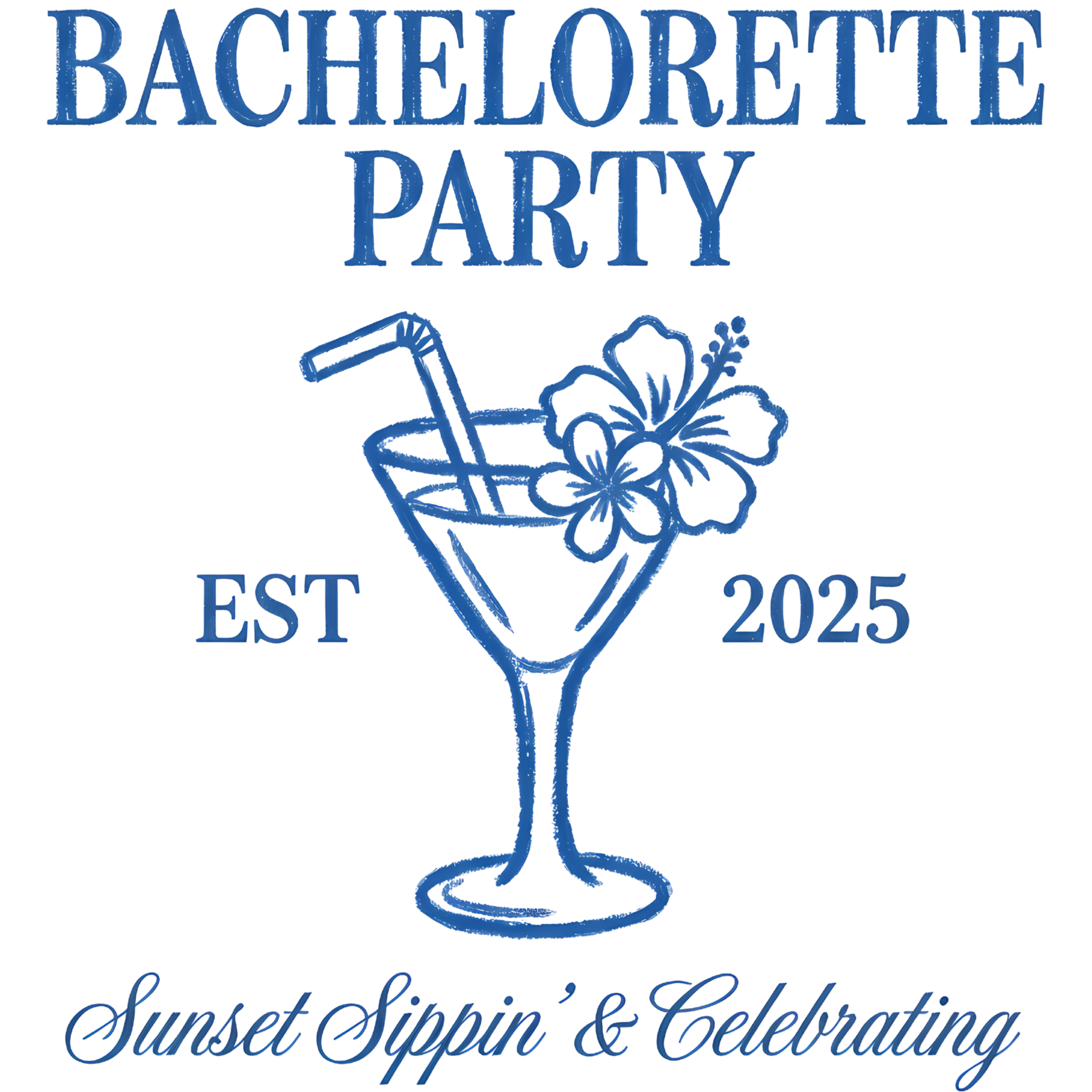 Tropical Sunset Bachelorette Party DTF Transfer