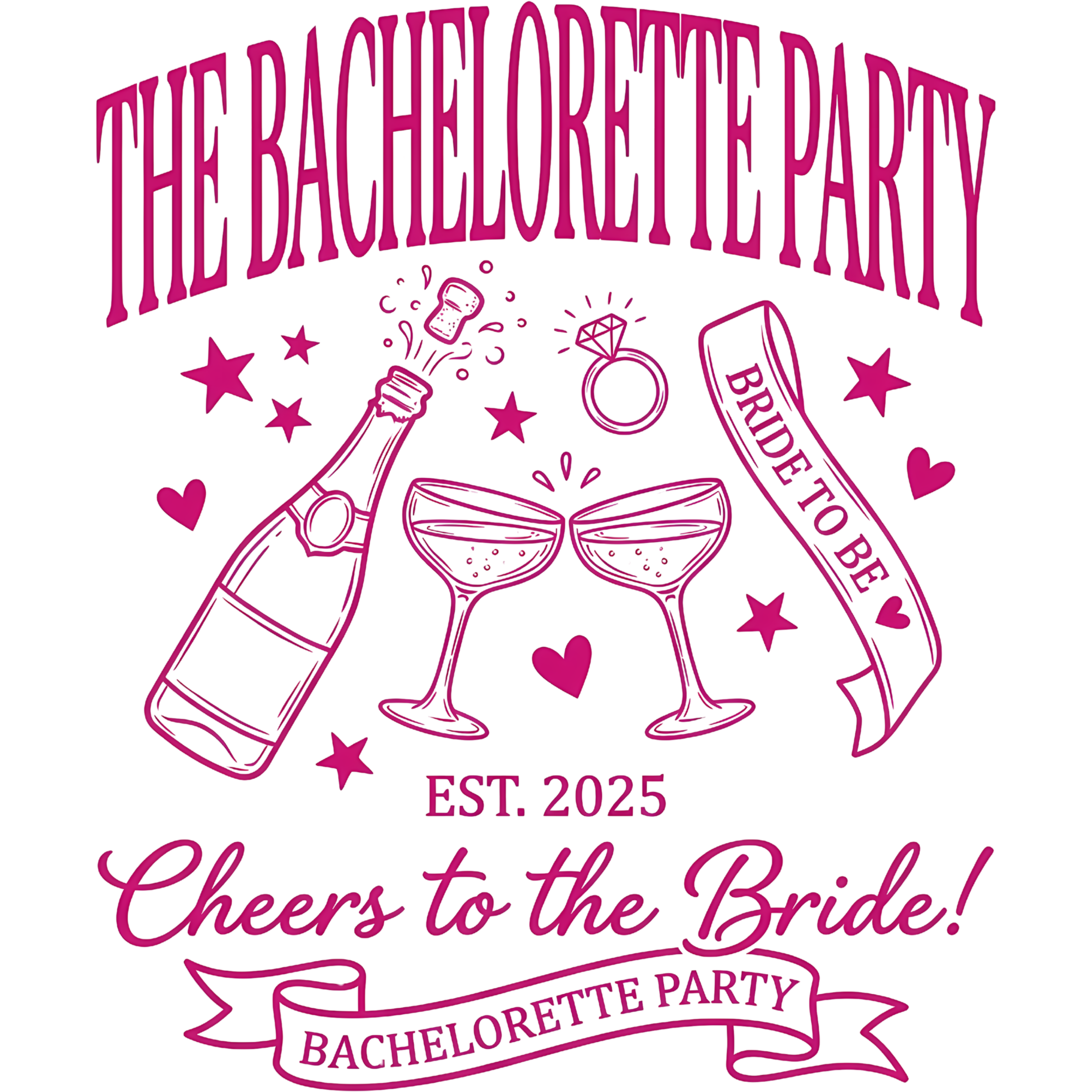 Bride To Be Champagne Celebration DTF Transfer