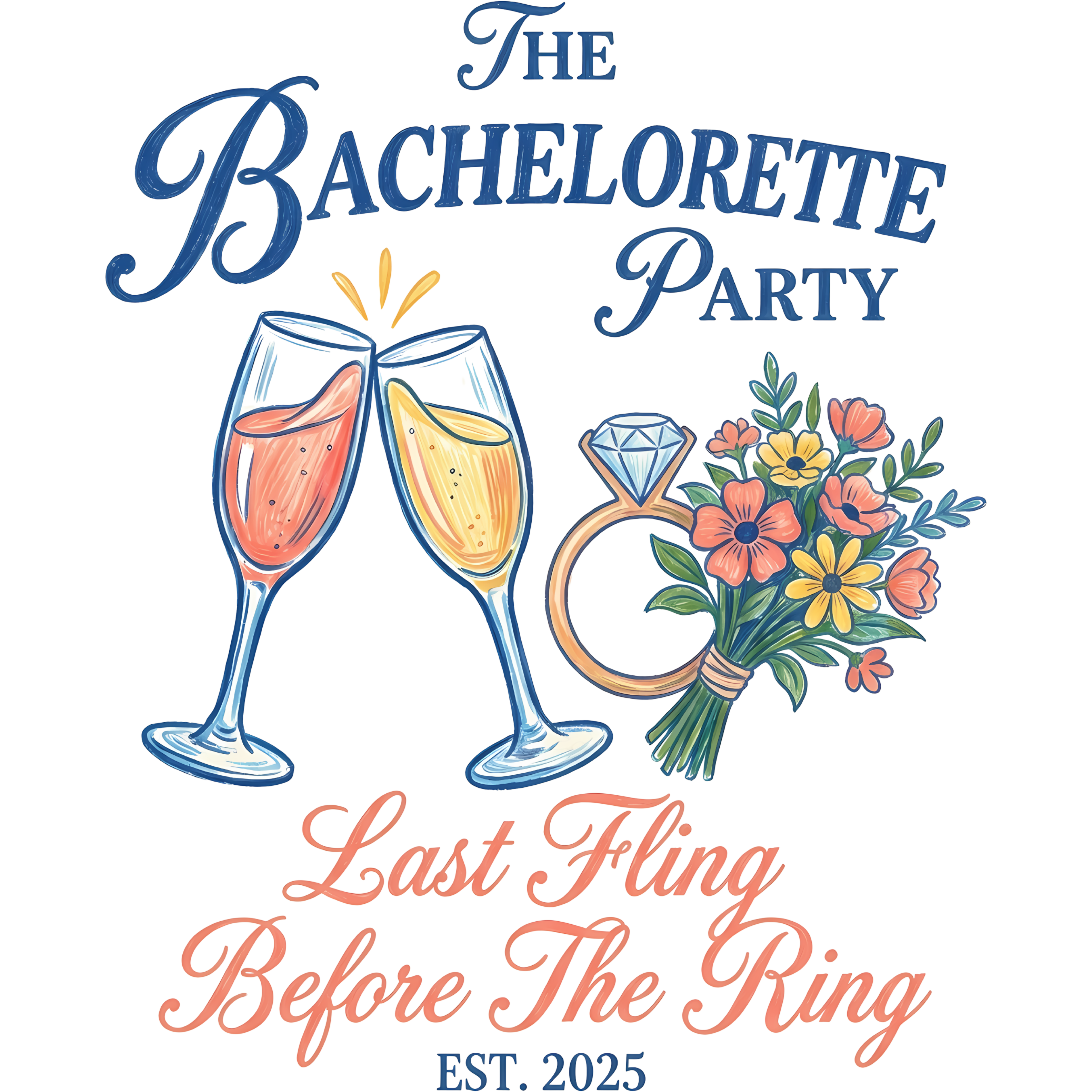 Last Fling Floral Celebration DTF Transfer