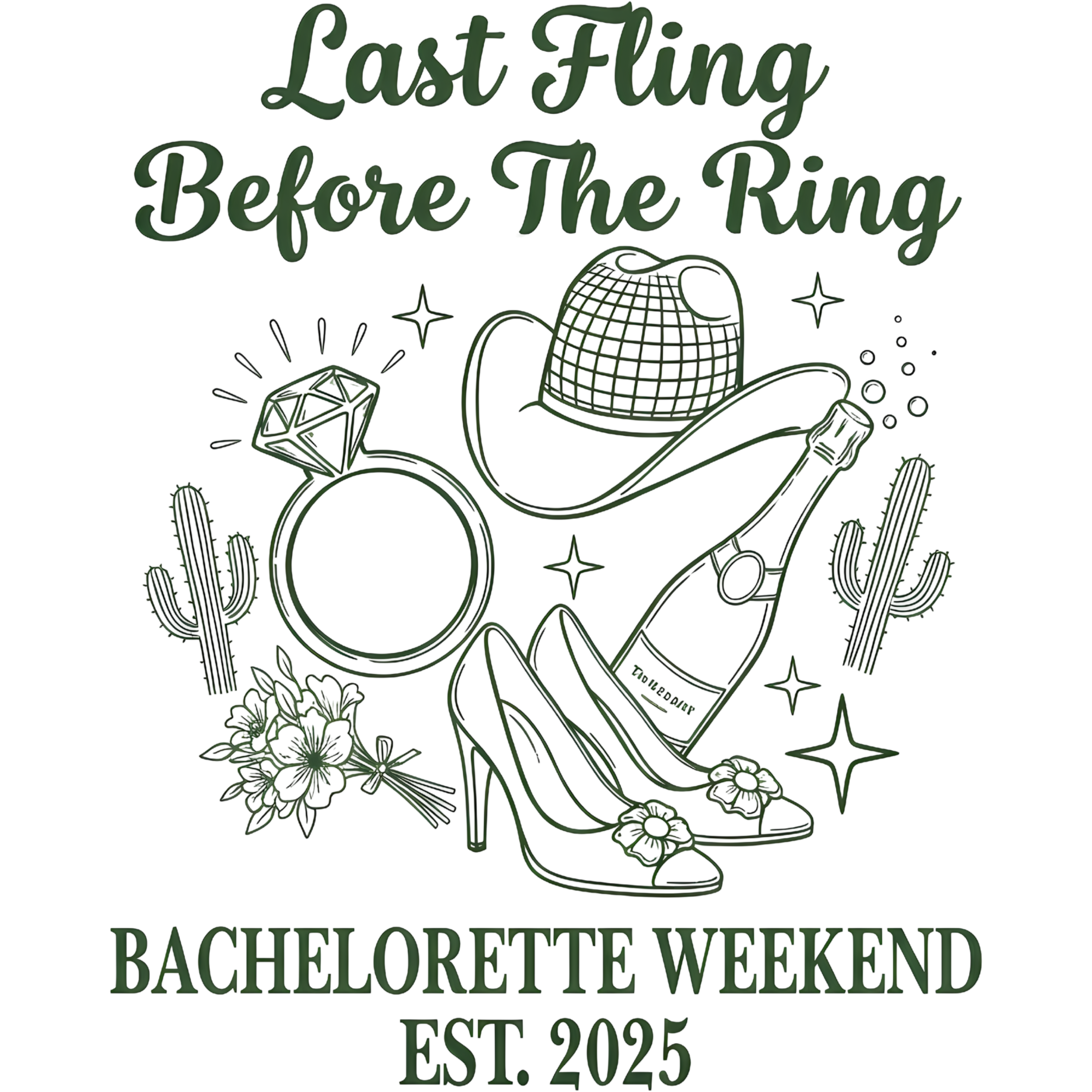 Western Bachelorette Weekend DTF Transfer