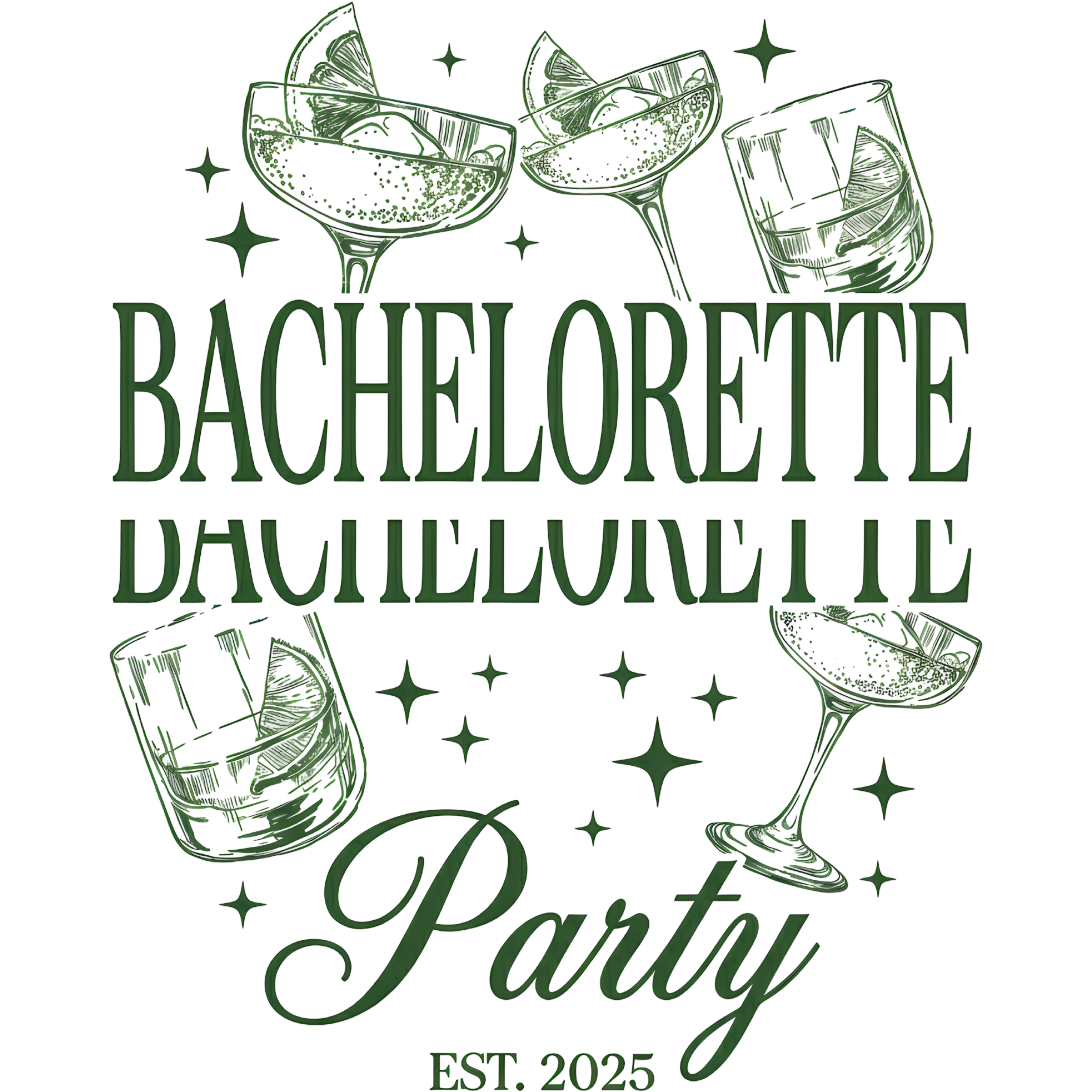 Citrus Cocktail Bachelorette Part DTF Transfer
