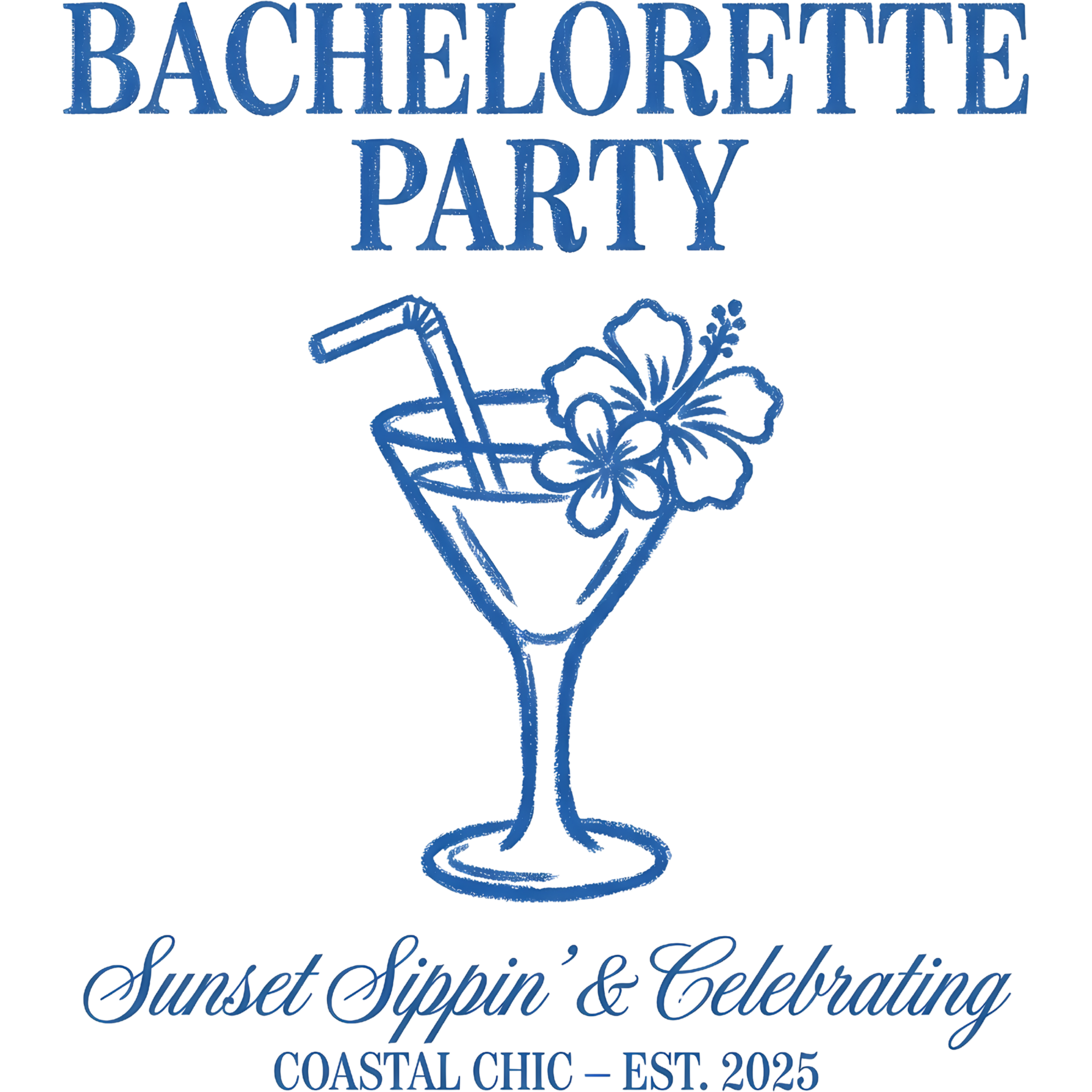 Coastal Chic Bachelorette Party DTF Transfer