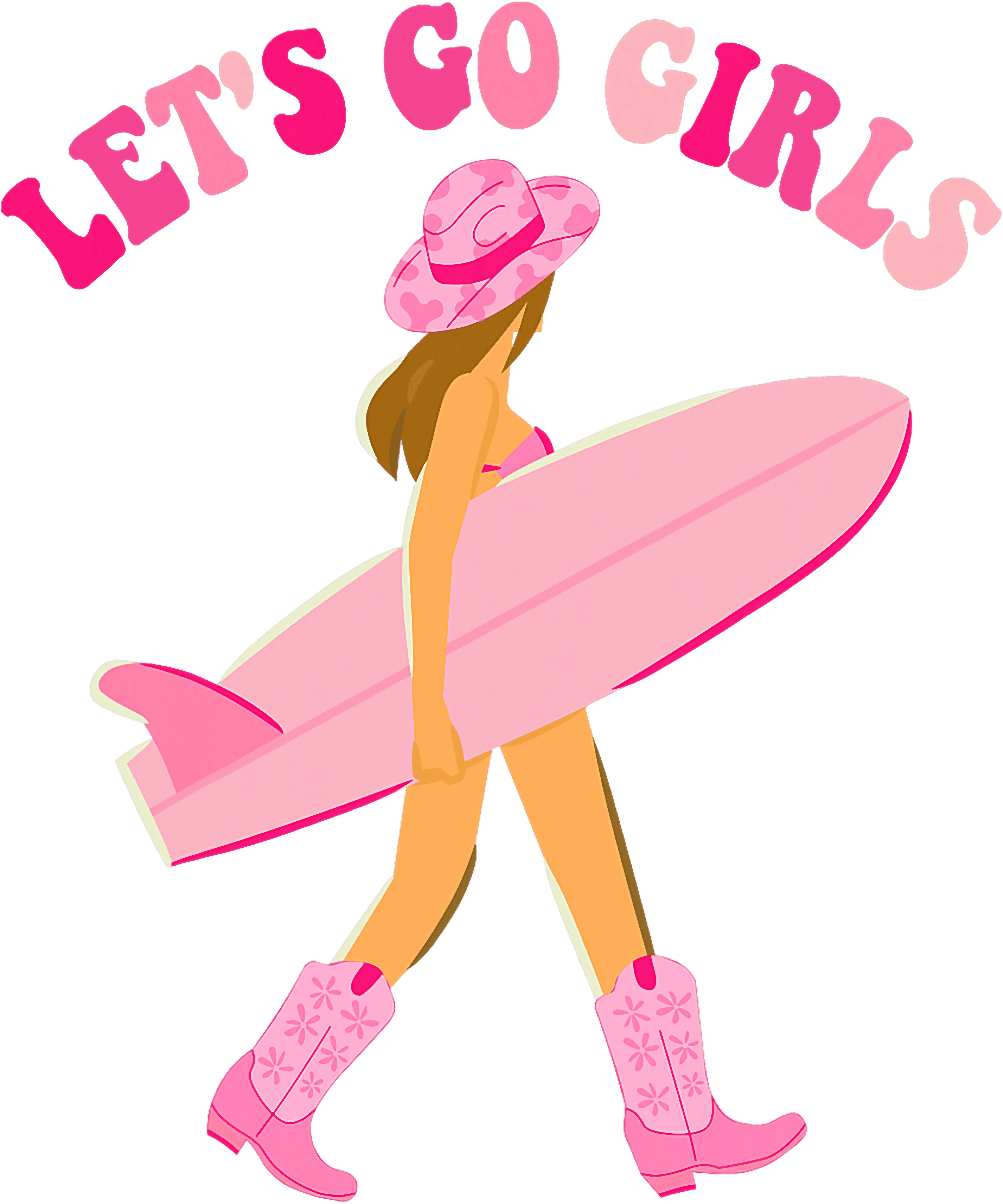 Lets Go Girls Surfer Girl DTF Transfer
