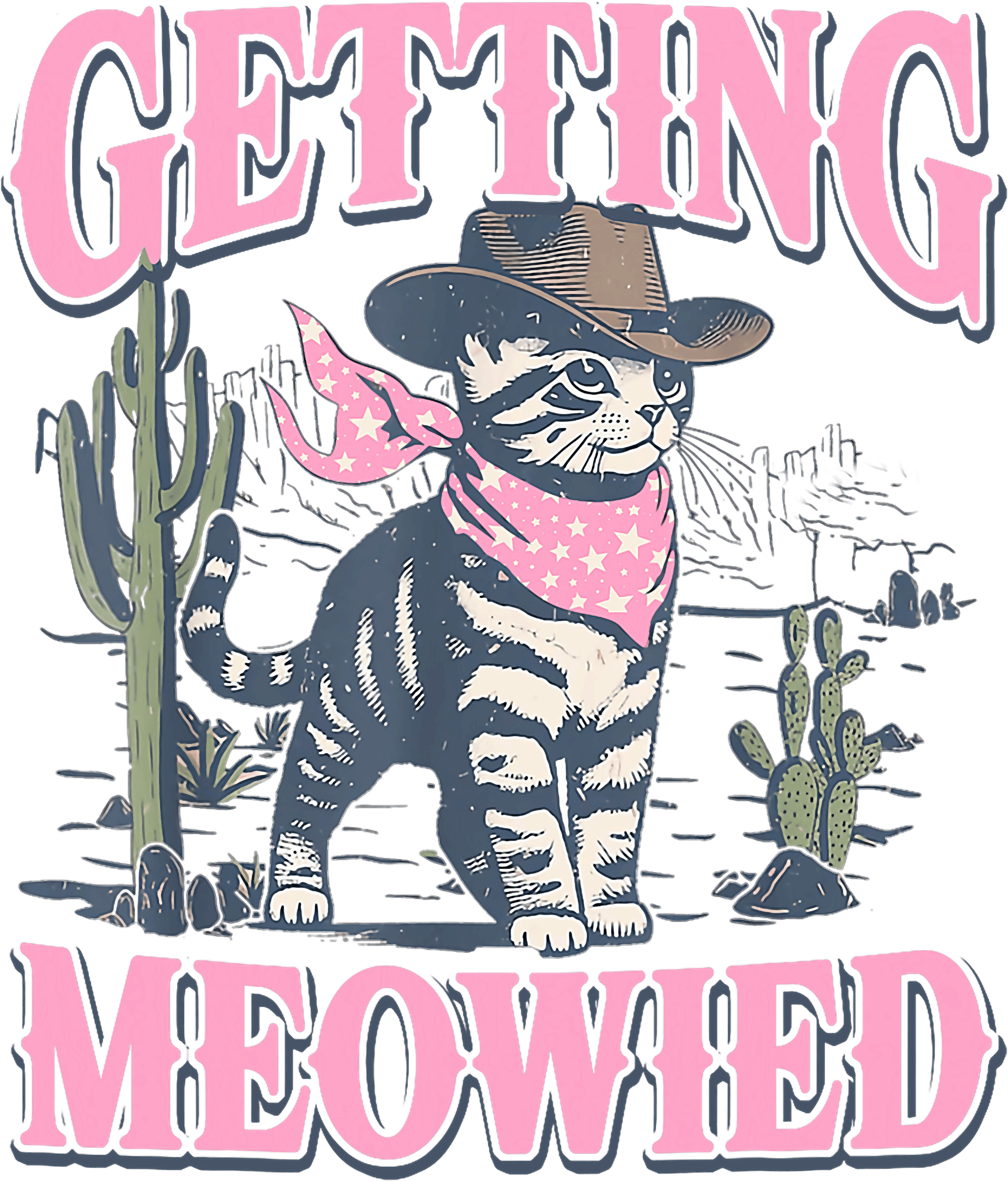 Getting Meowed Cowboy Cat DTF Transfer