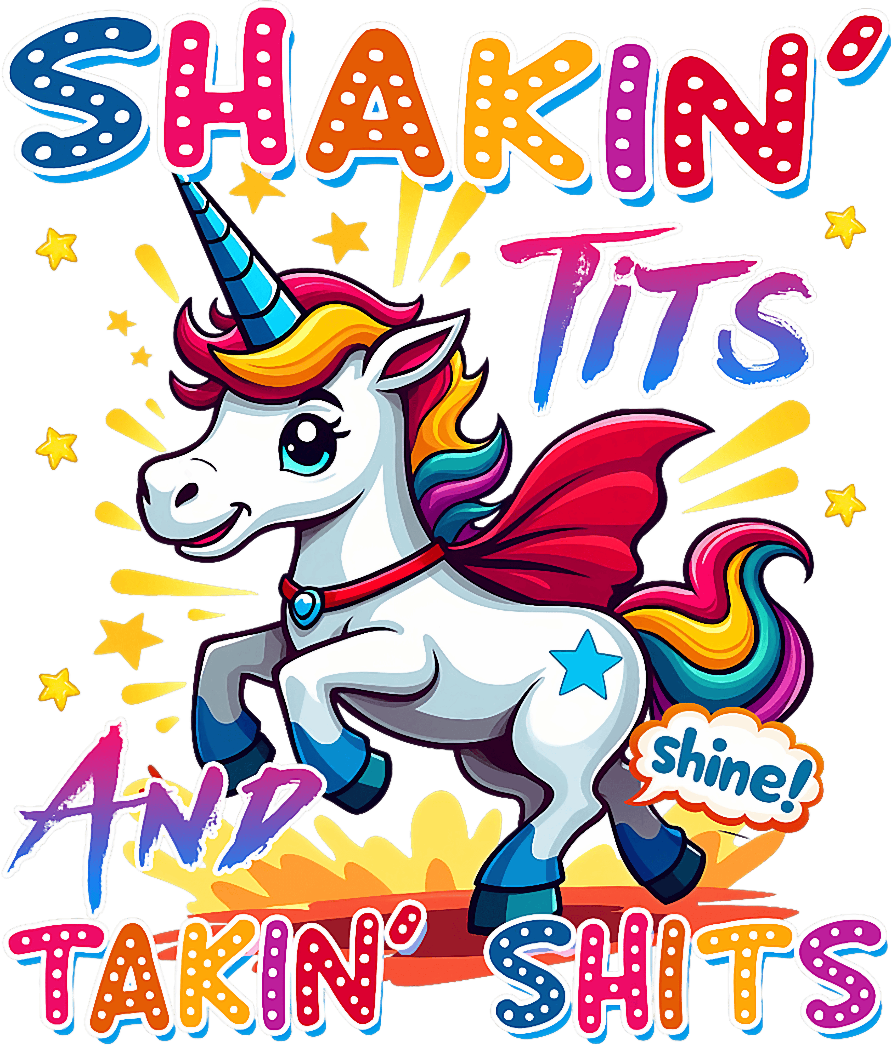 Shakin Tits And Takin Shits DTF Transfer