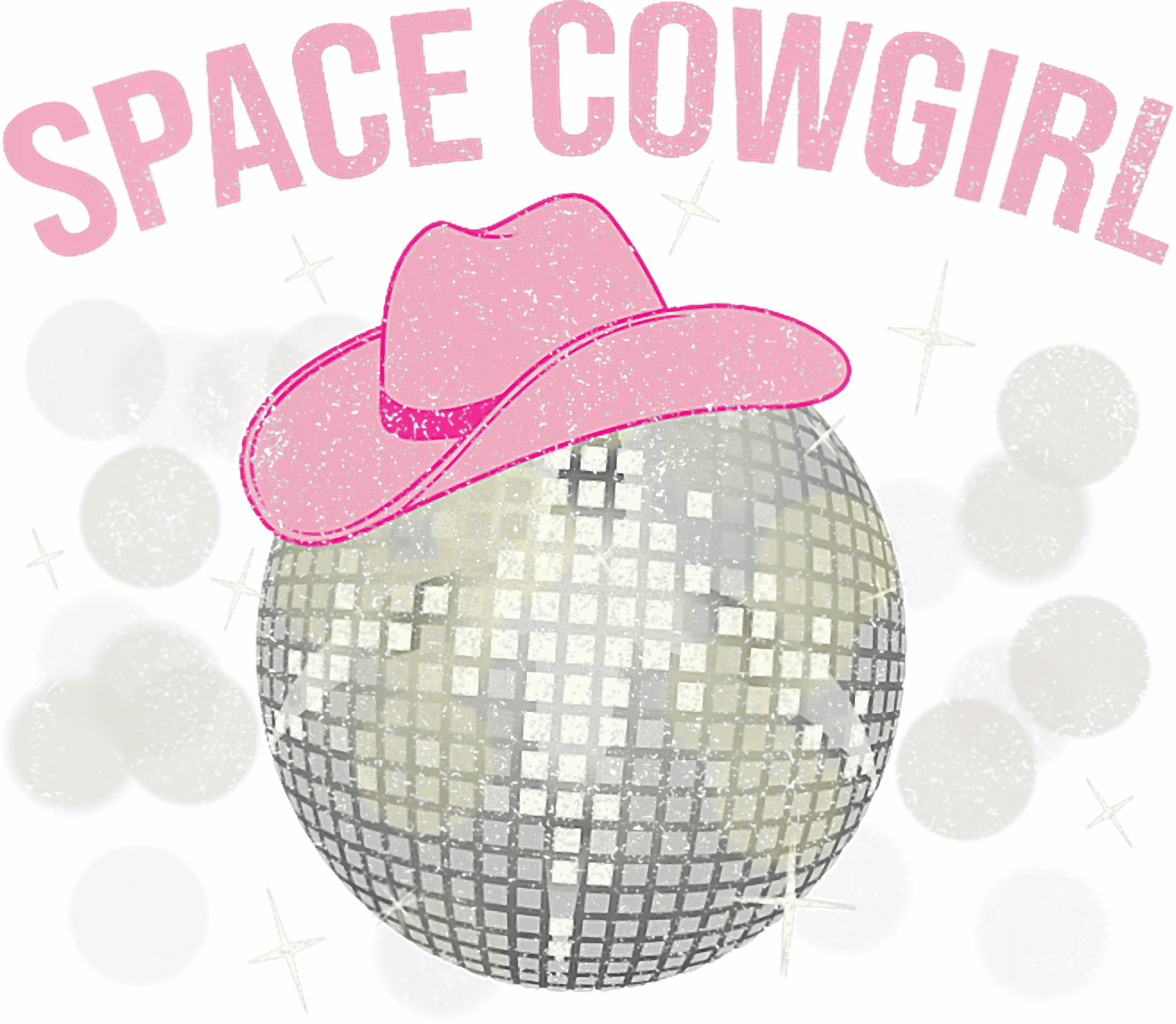 Space Cowgirl Disco Ball DTF Transfer