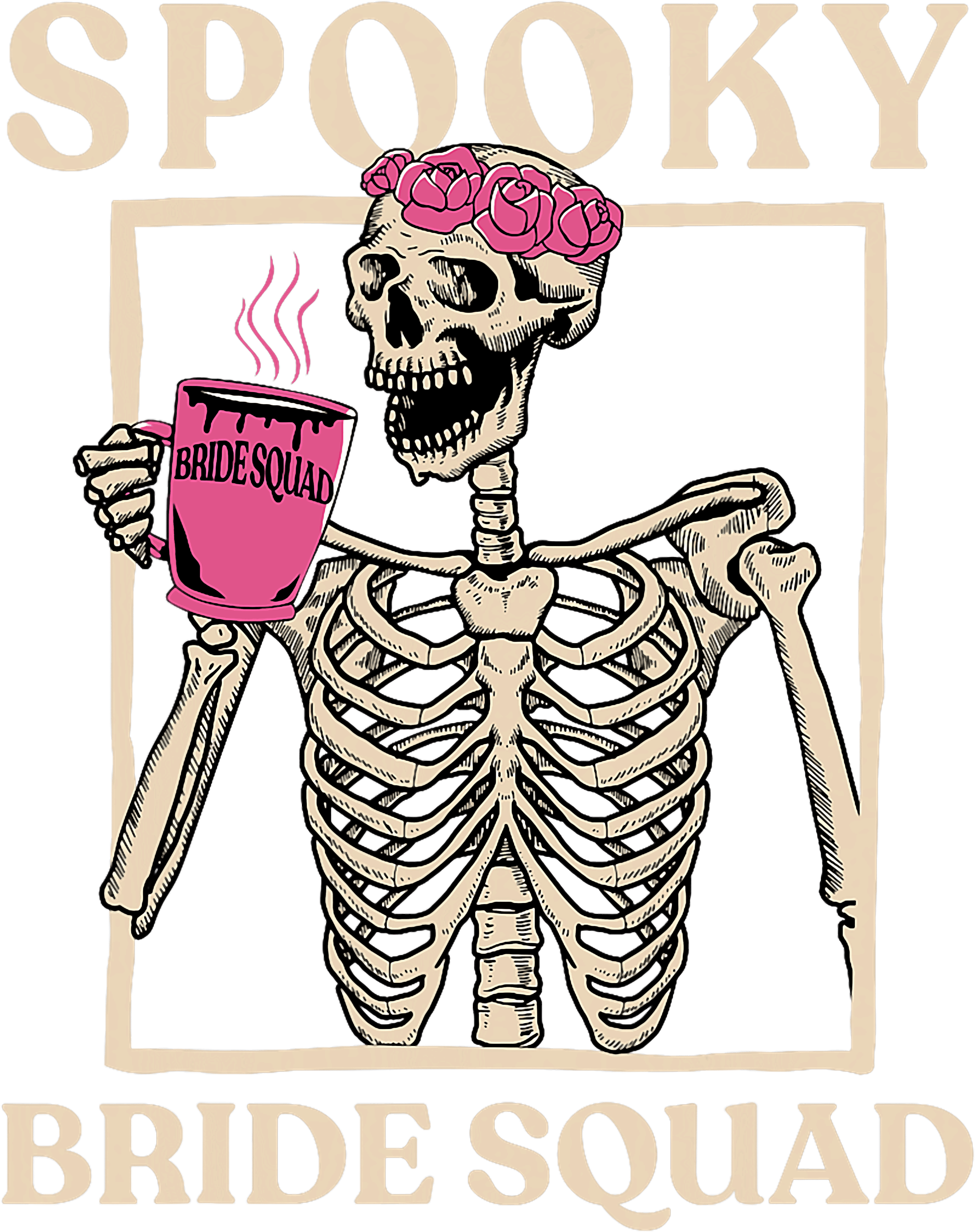 Spooky Bride Squad Skeleton DTF Transfer