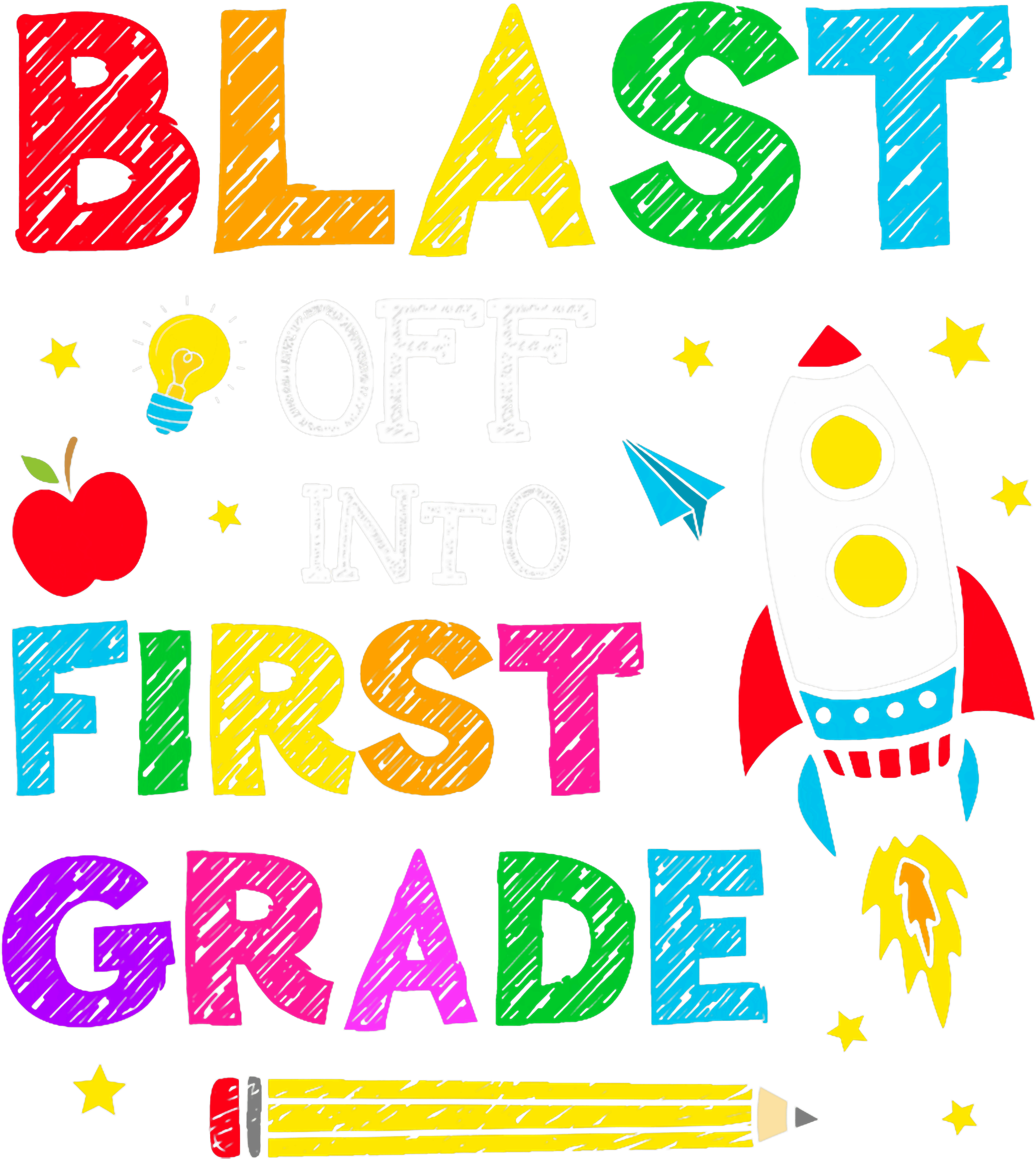 First Grade Rocket Adventure DTF Transfer