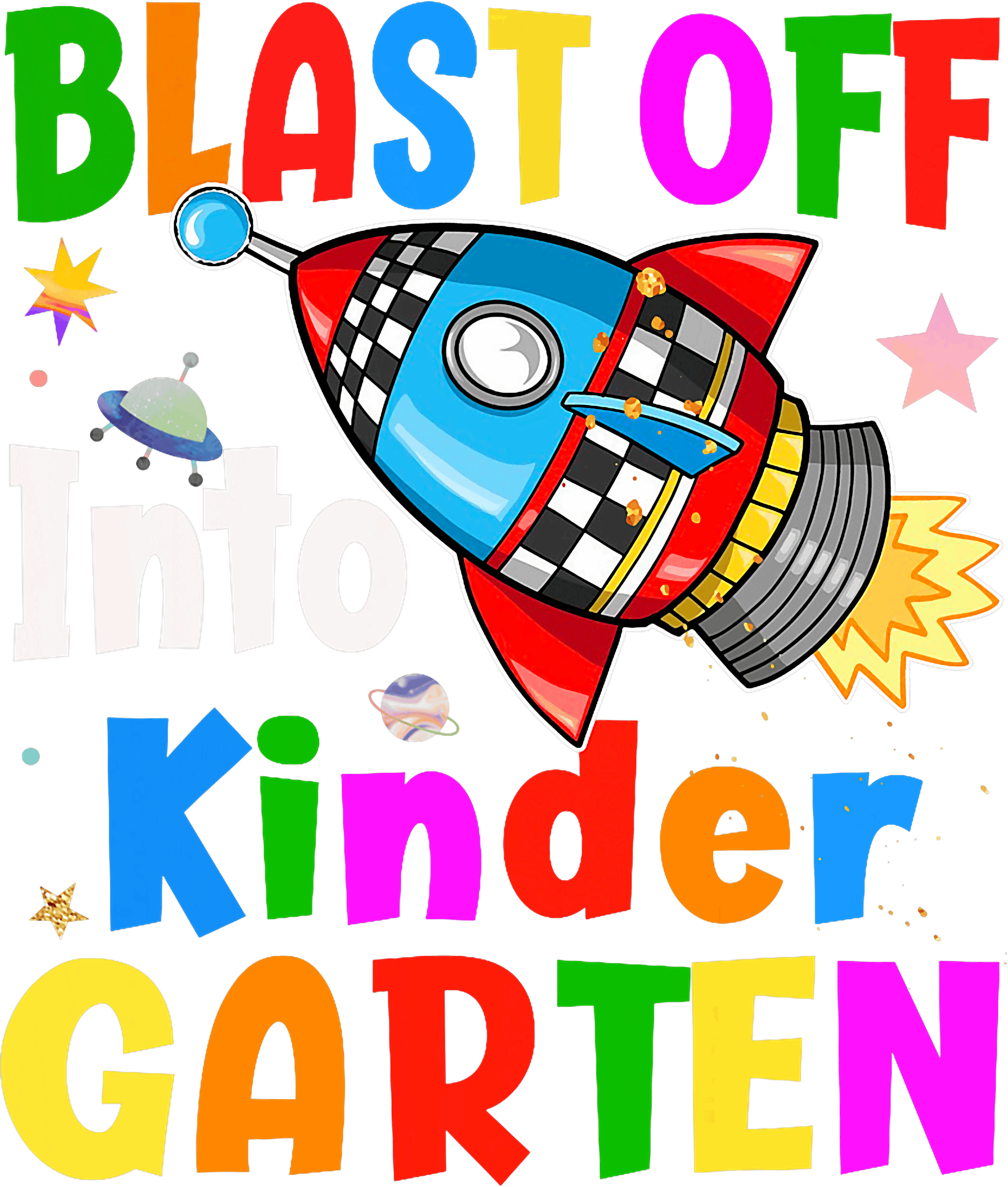 Kindergarten Rocket Launch DTF Transfer