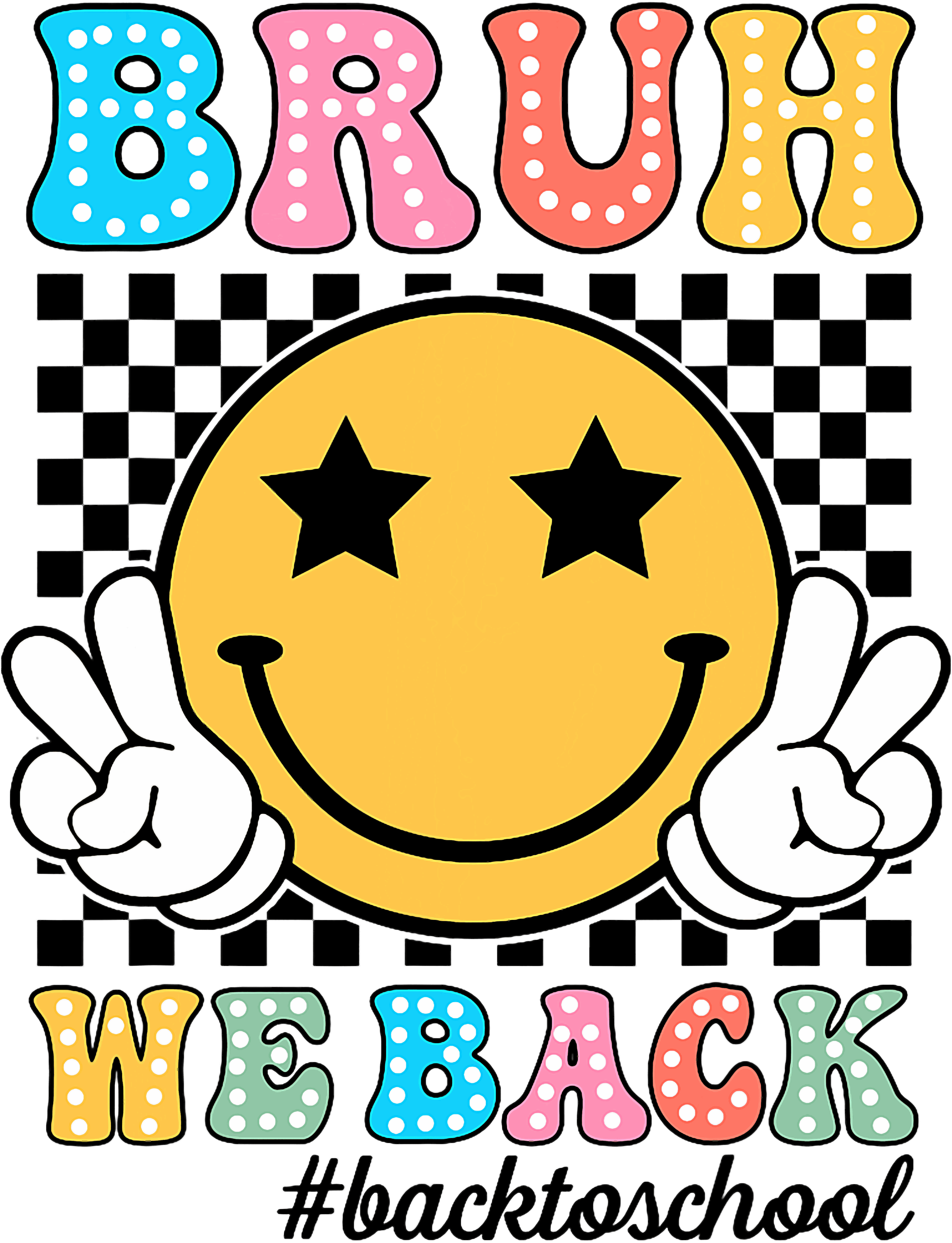Smiley Face Back To School DTF Transfer