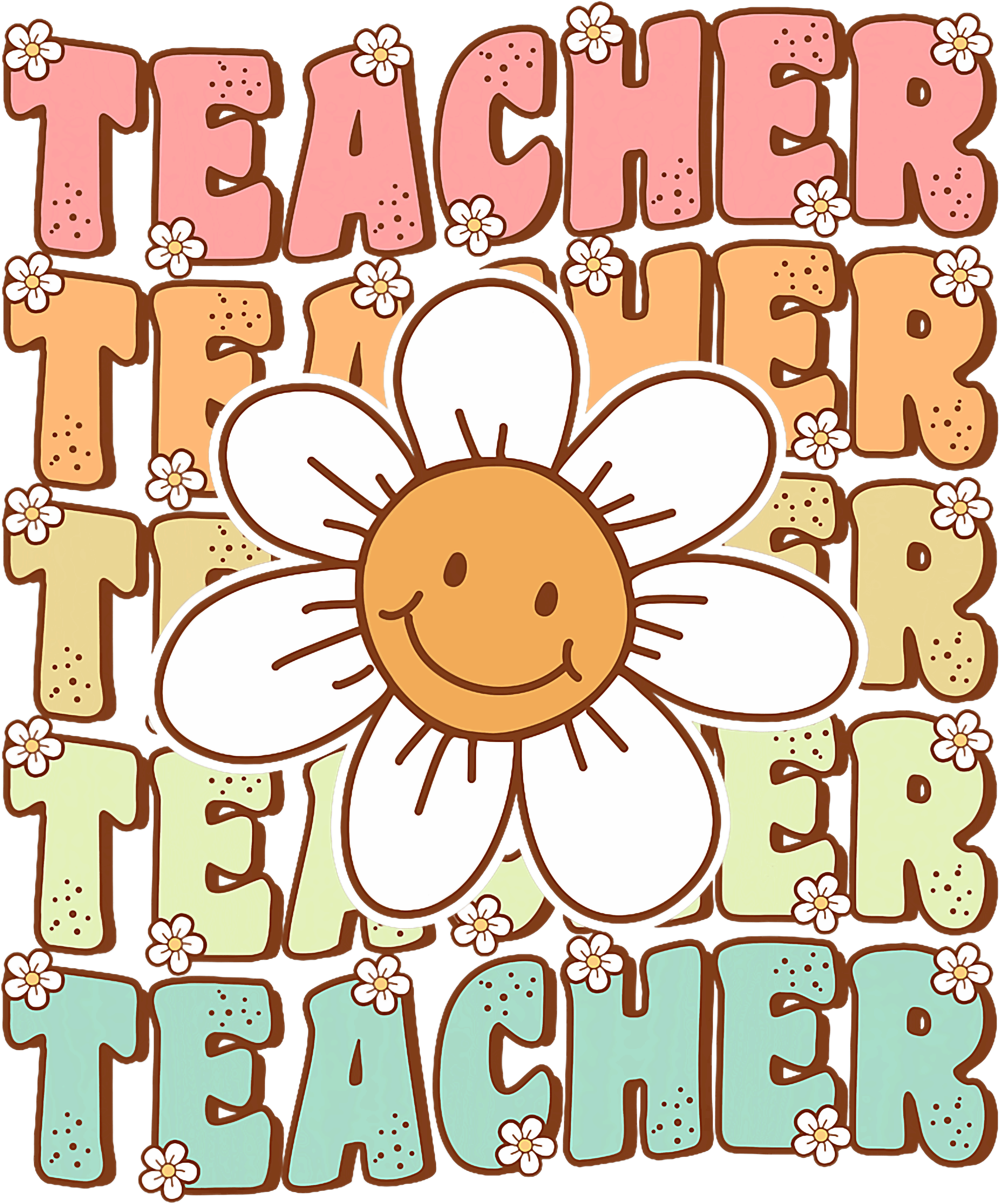 Teacher Vintage Floral DTF Transfer