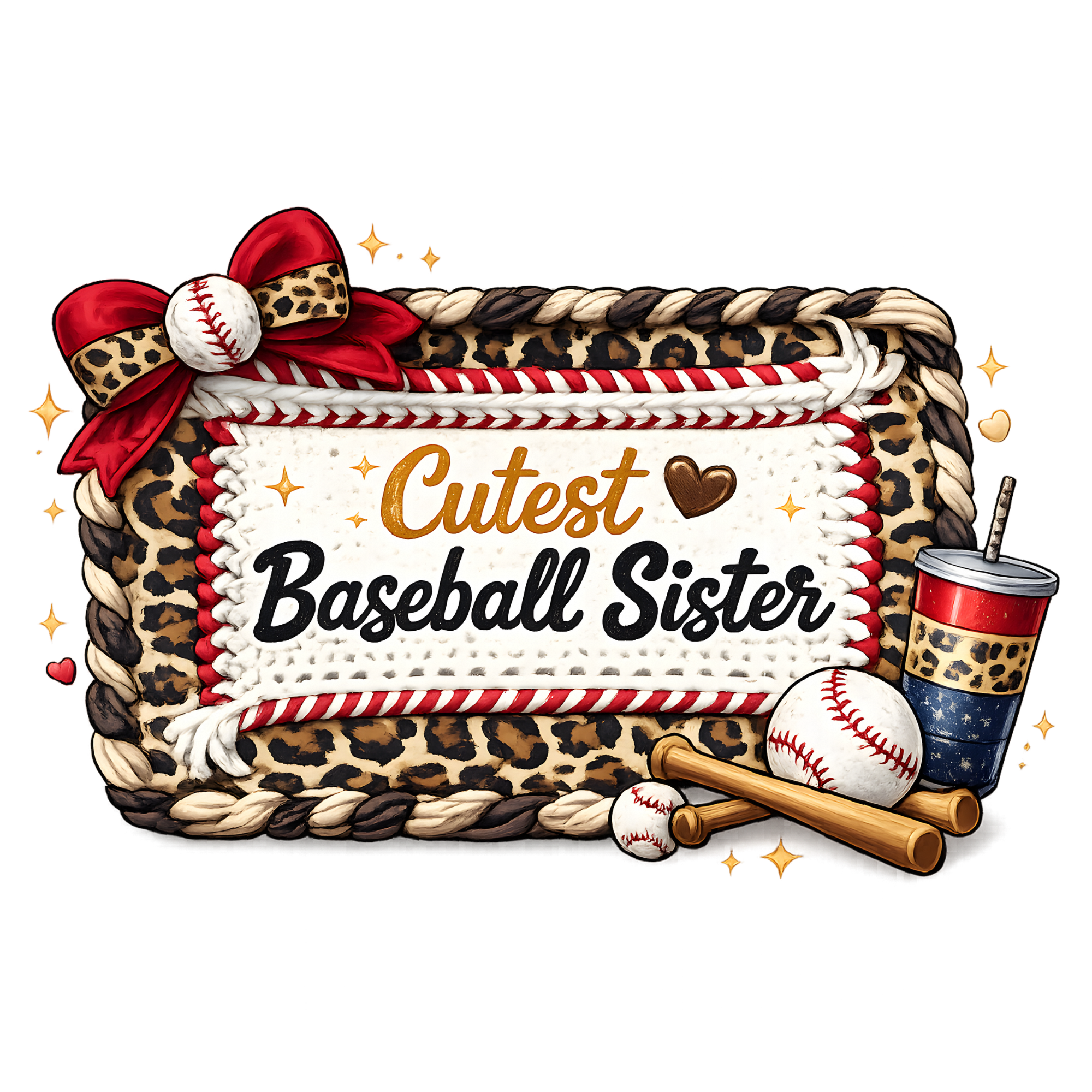 Cutest Baseball Sister DTF Transfer
