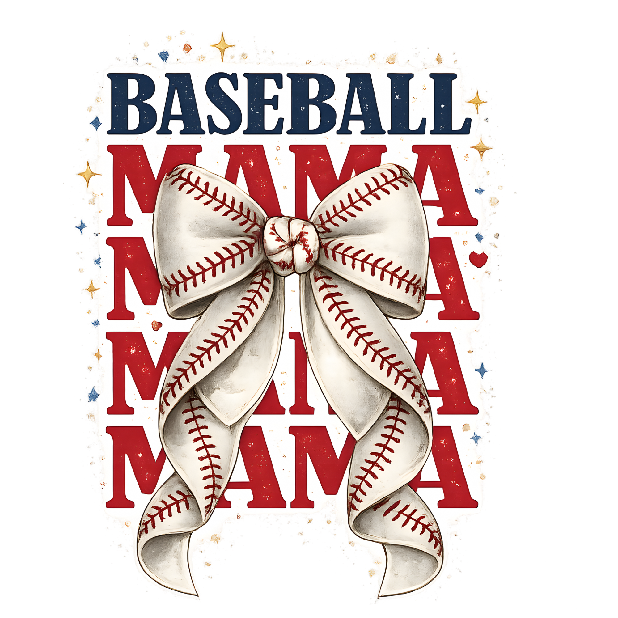 Baseball Mama Bow DTF Transfer