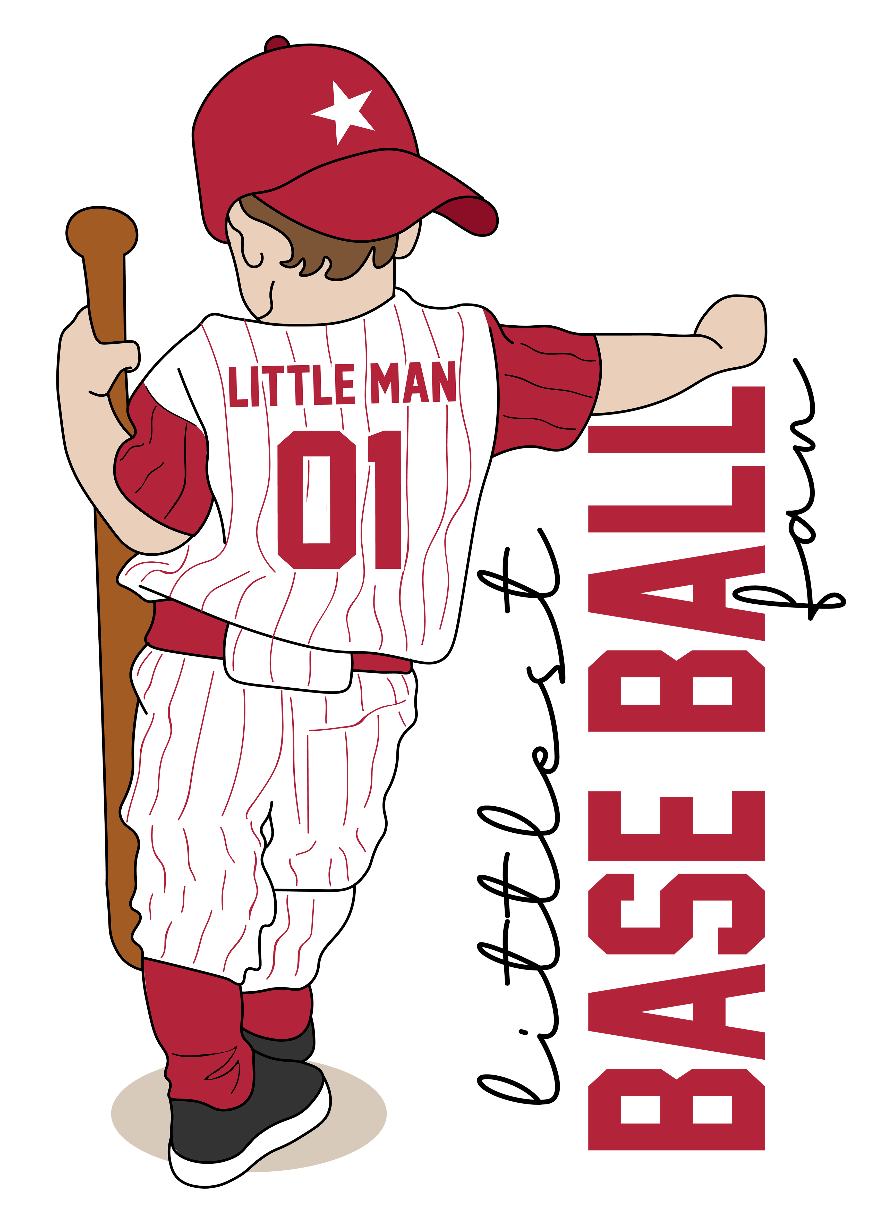 Little Man Baseball Star DTF Transfer
