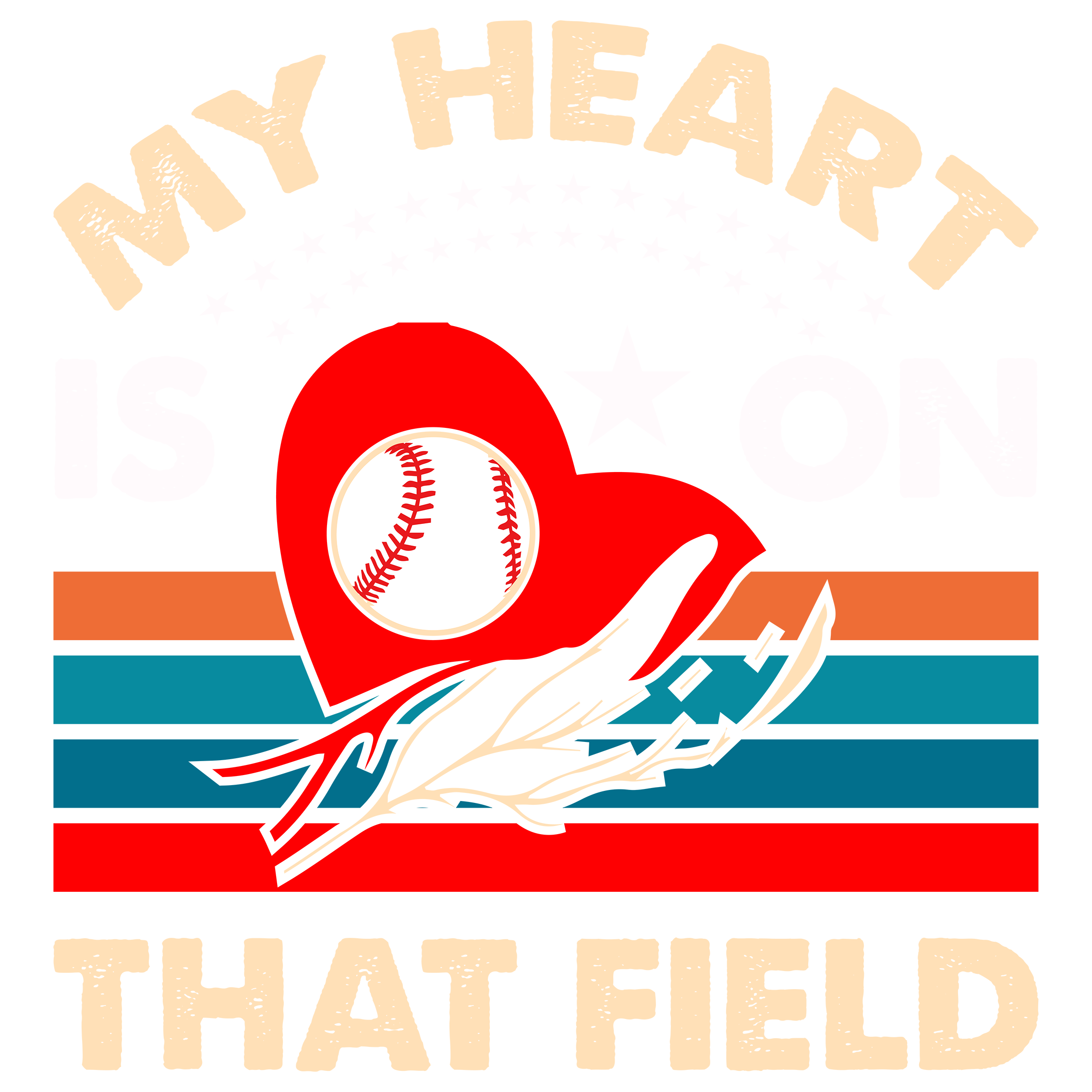 Baseball Heart And Passion DTF Transfer