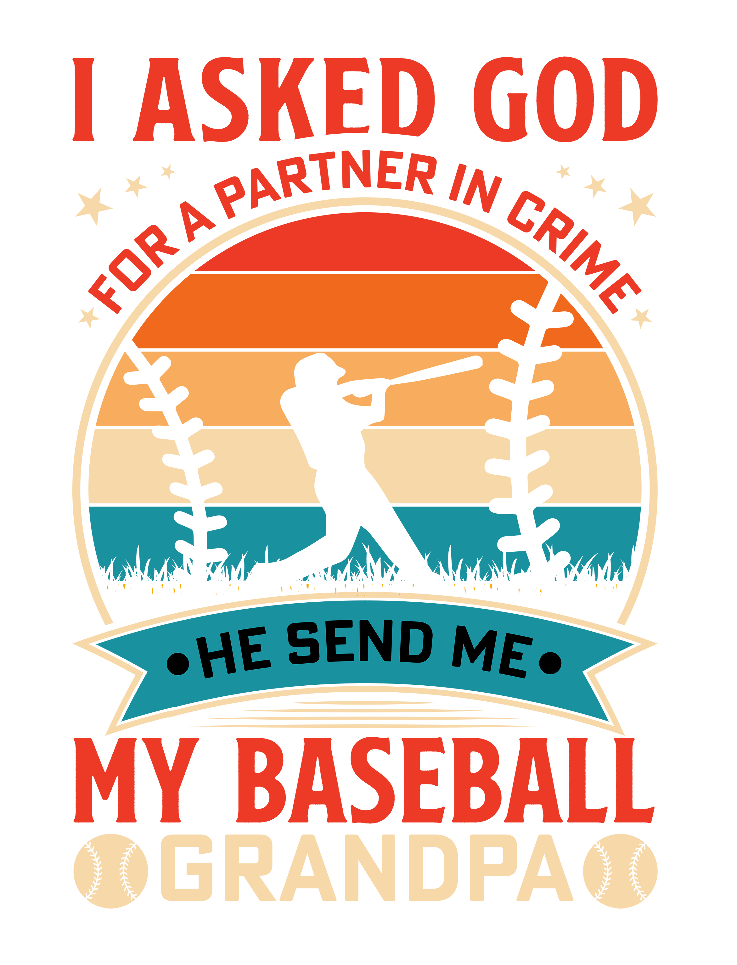 Baseball Grandpa Partner In Crime DTF Transfer