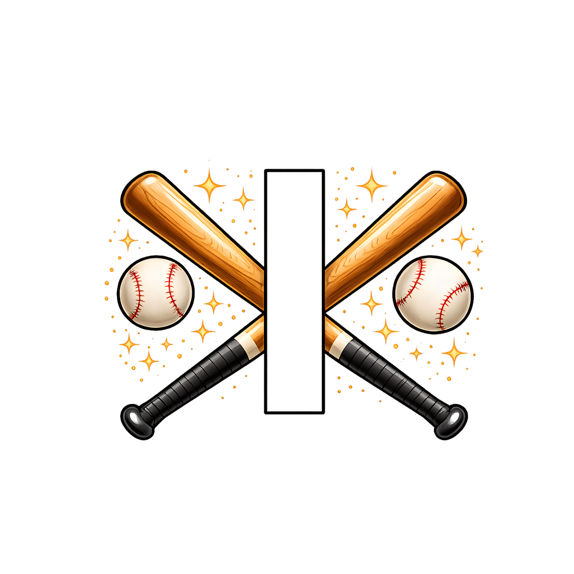 Baseball Monogram Frame DTF Transfer