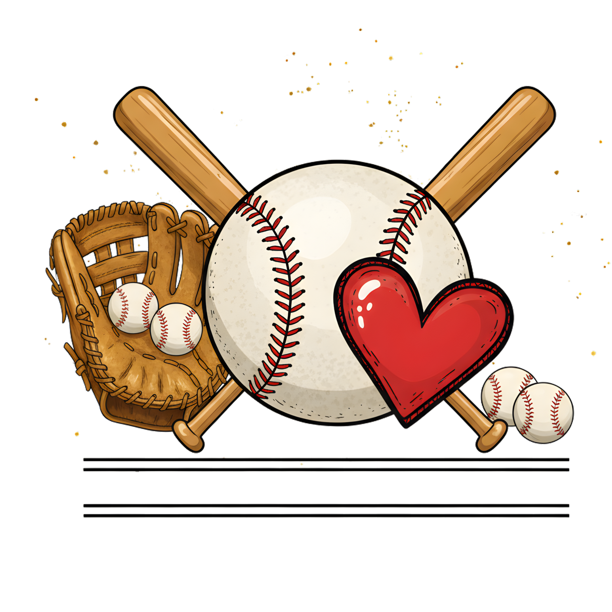 Baseball Love Name DTF Transfer