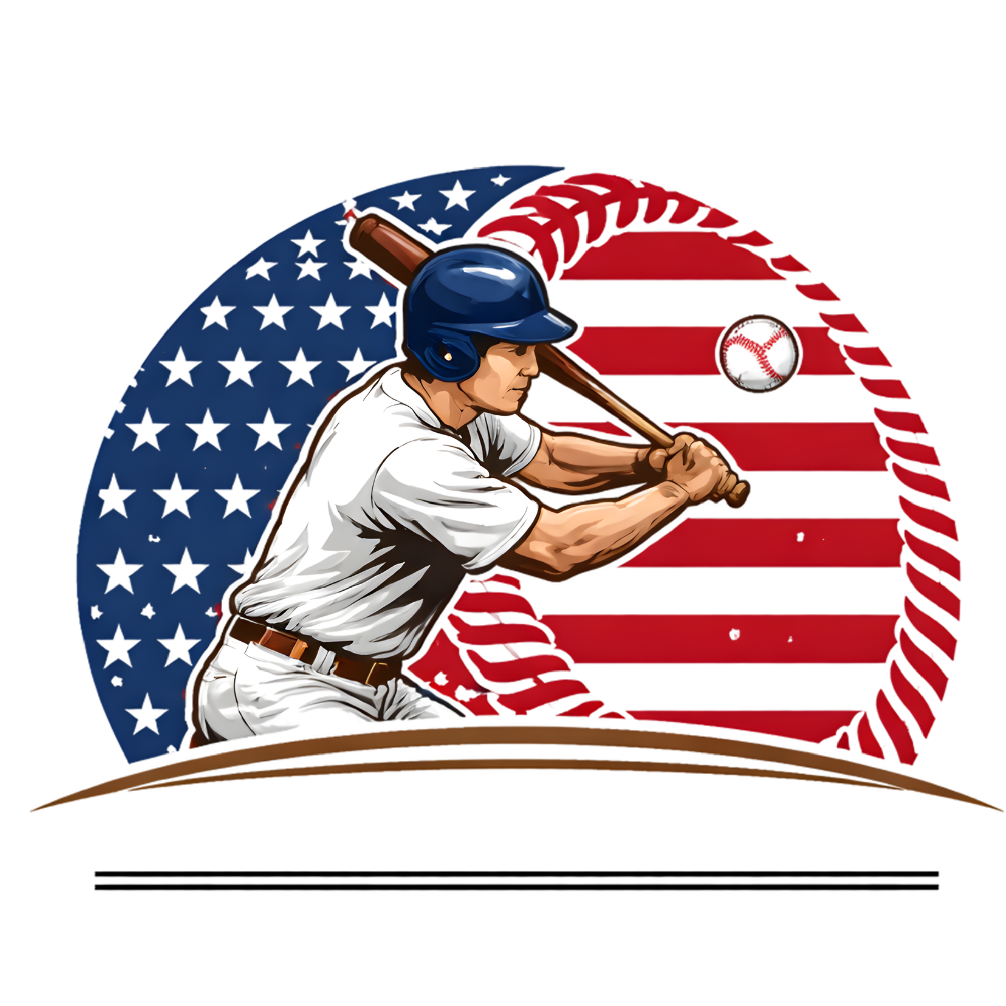 Patriotic Baseball Player DTF Transfer