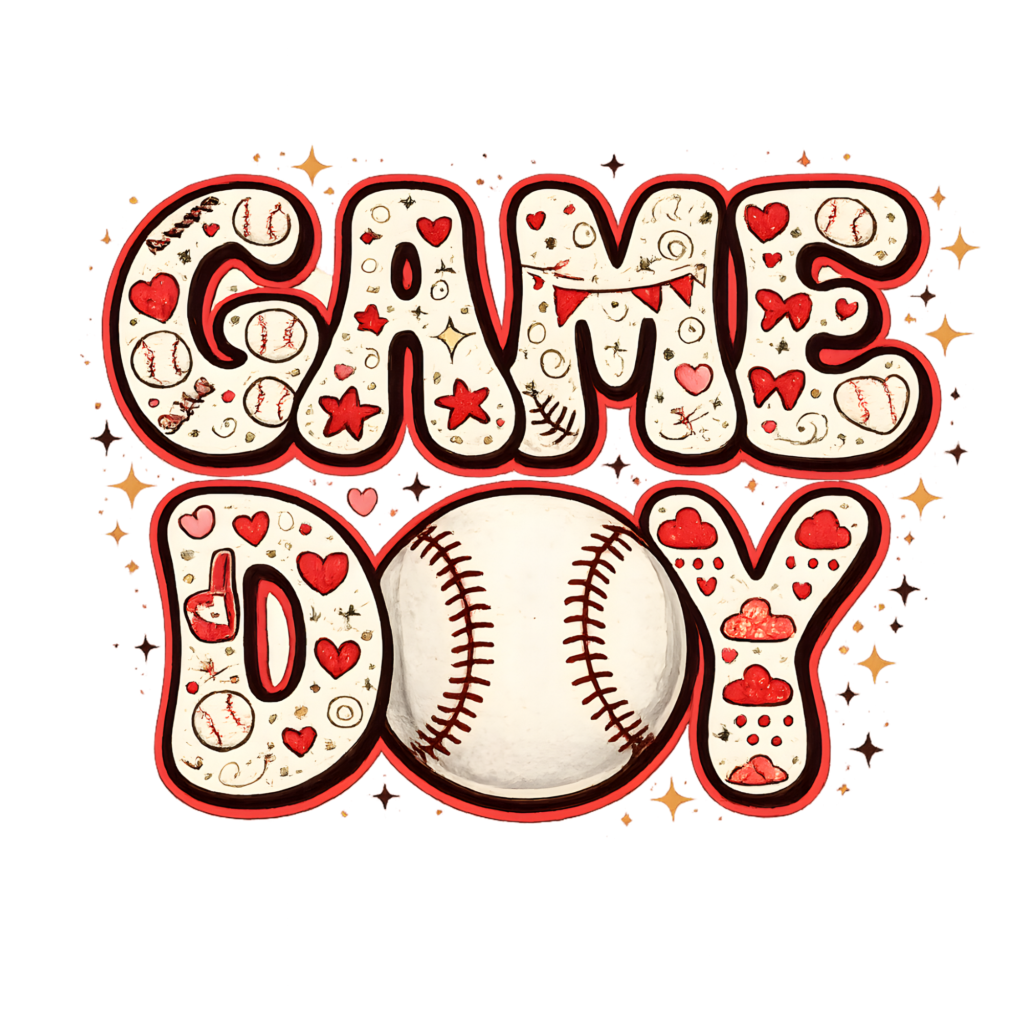 Valentine Baseball Game Day DTF Transfer