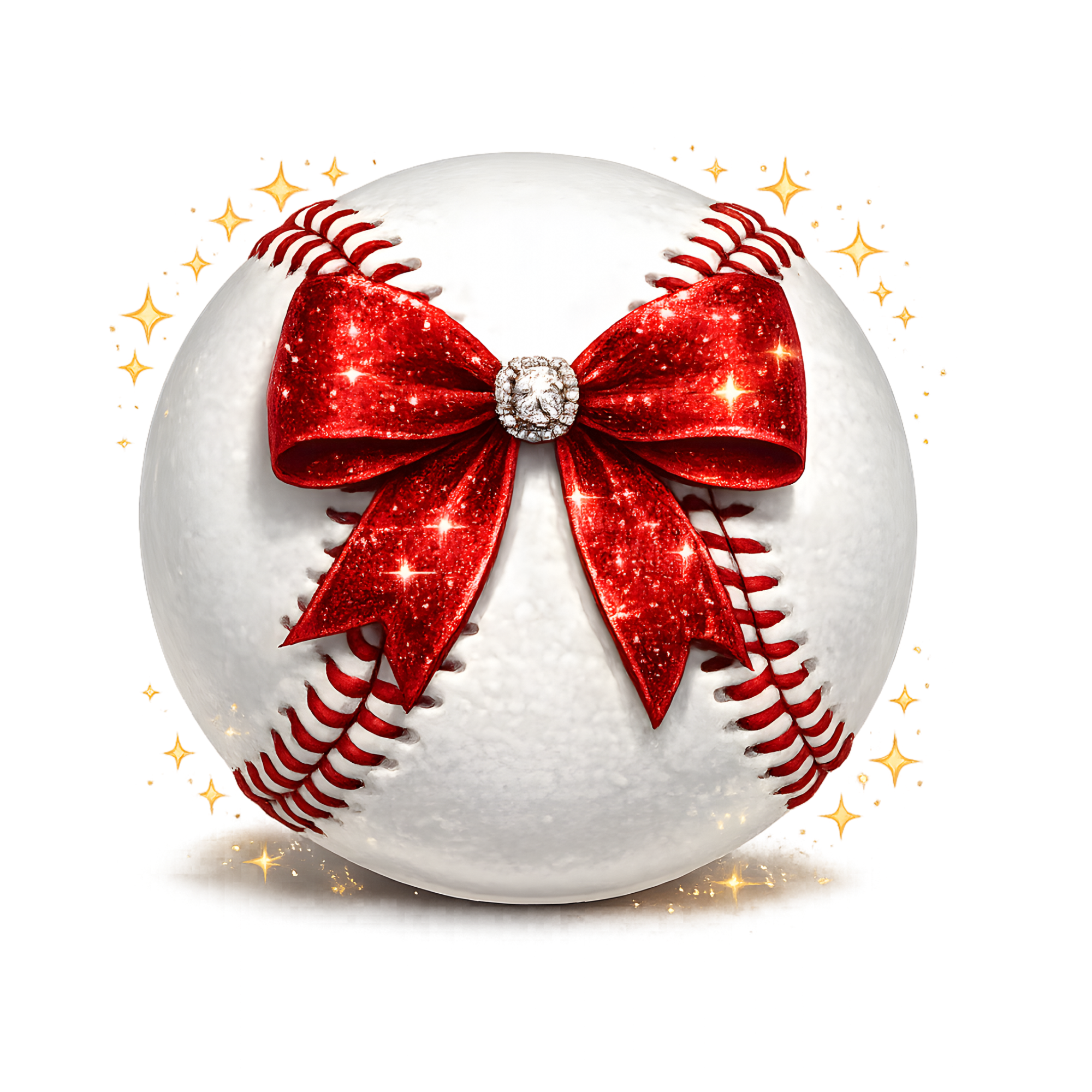 Glitter Bow Baseball DTF Transfer