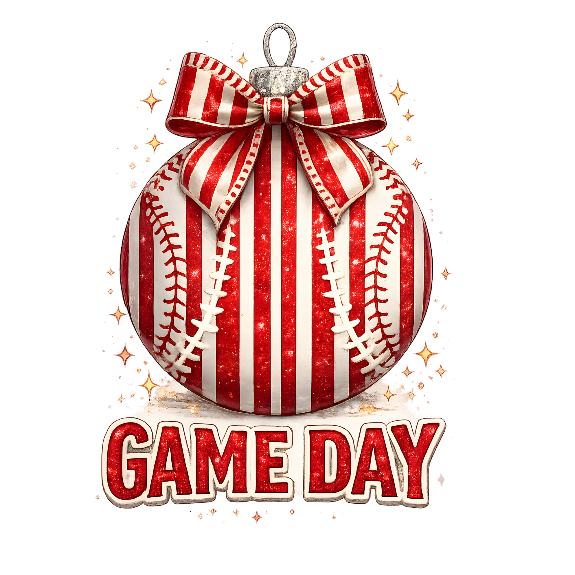 Striped Baseball Game Day DTF Transfer
