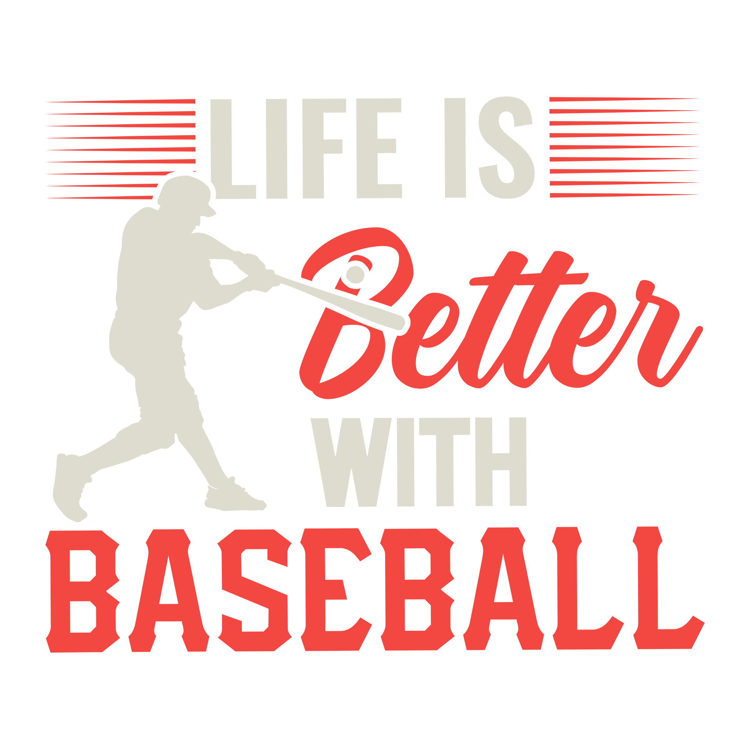 Life Is Better With Baseball DTF Transfer
