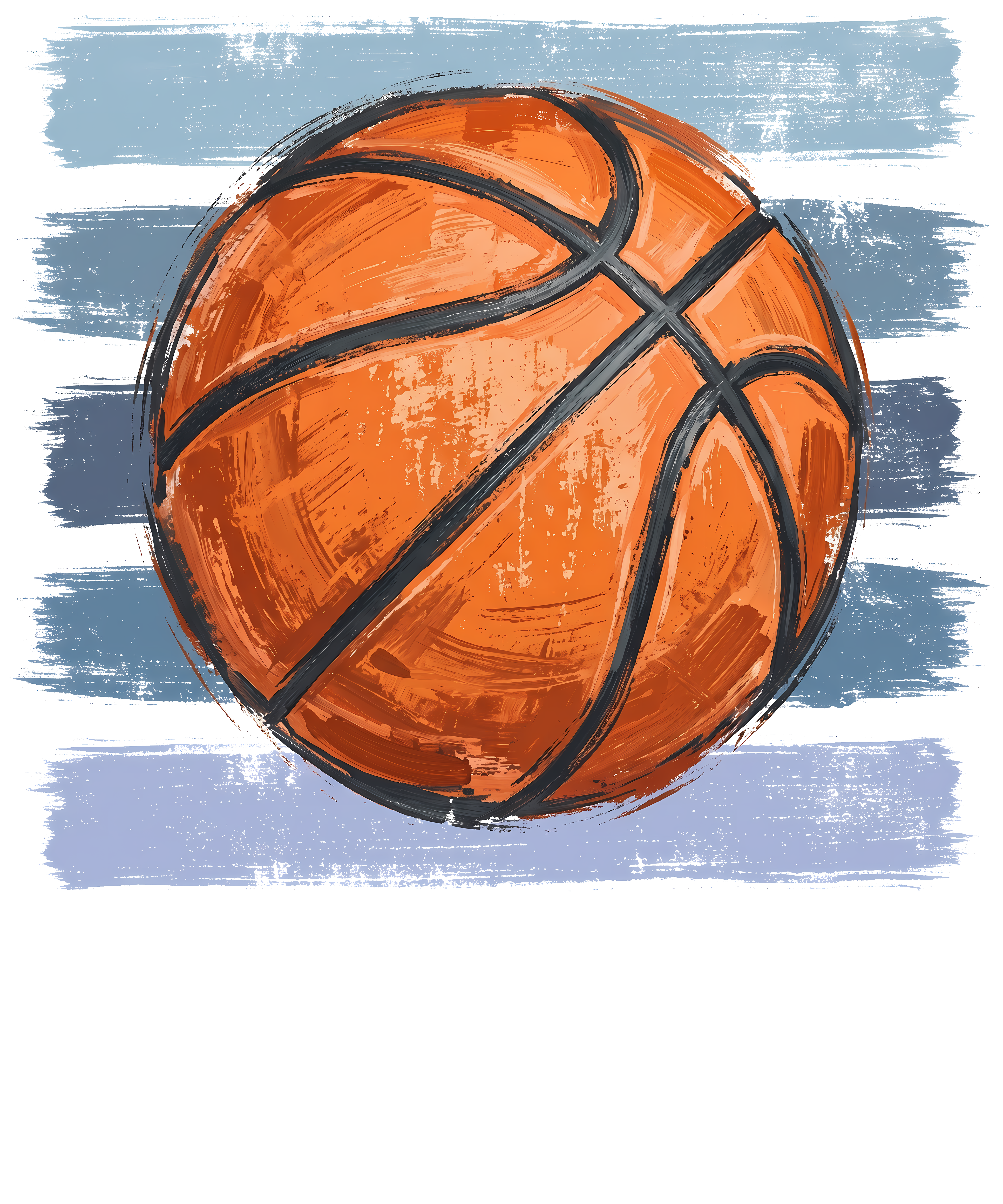 Painted Basketball Art DTF Transfer