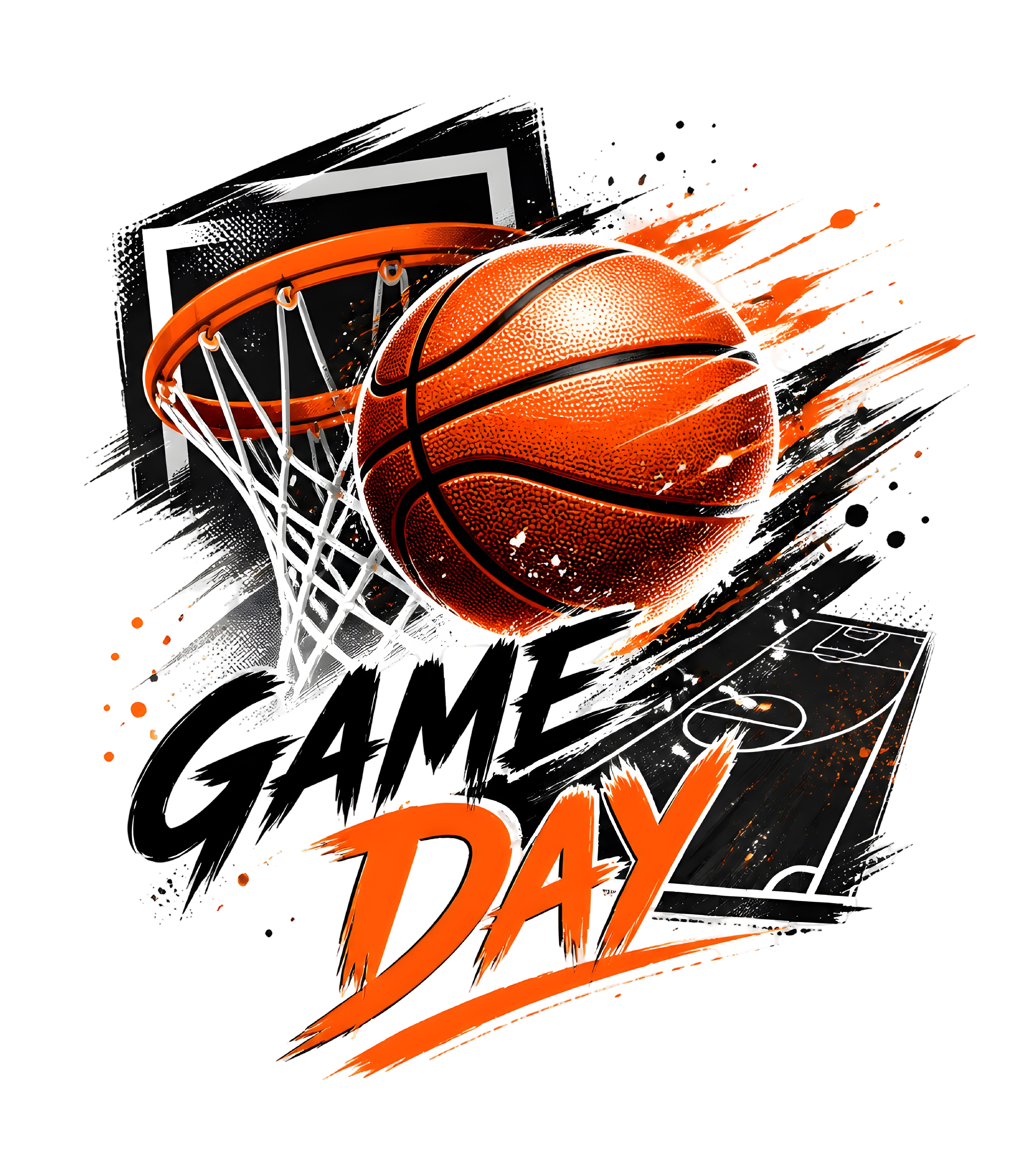 Basketball Action Game Day DTF Transfer